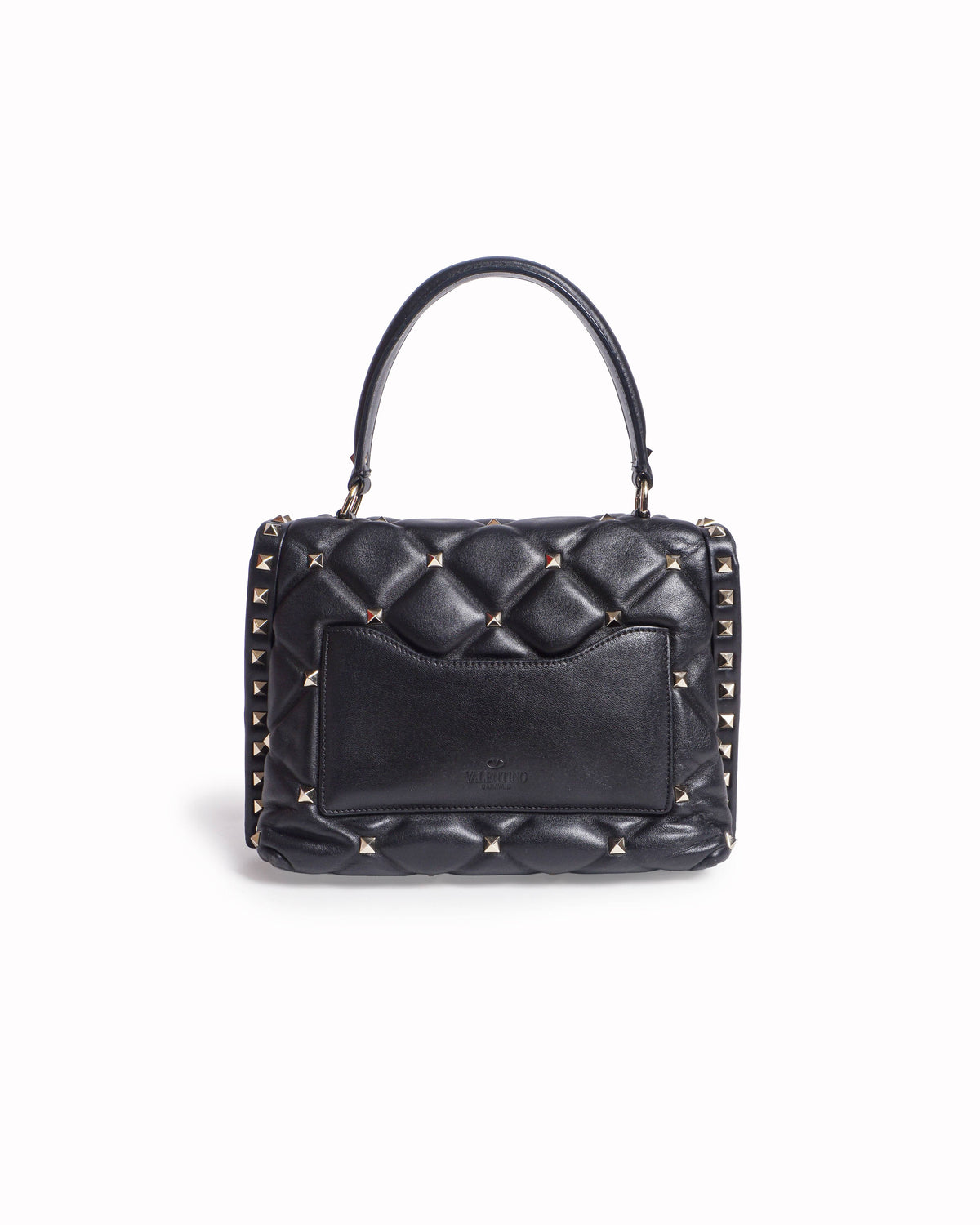 Valentino Garavani Roman Stud Black Nappa Leather Shoulder Bag