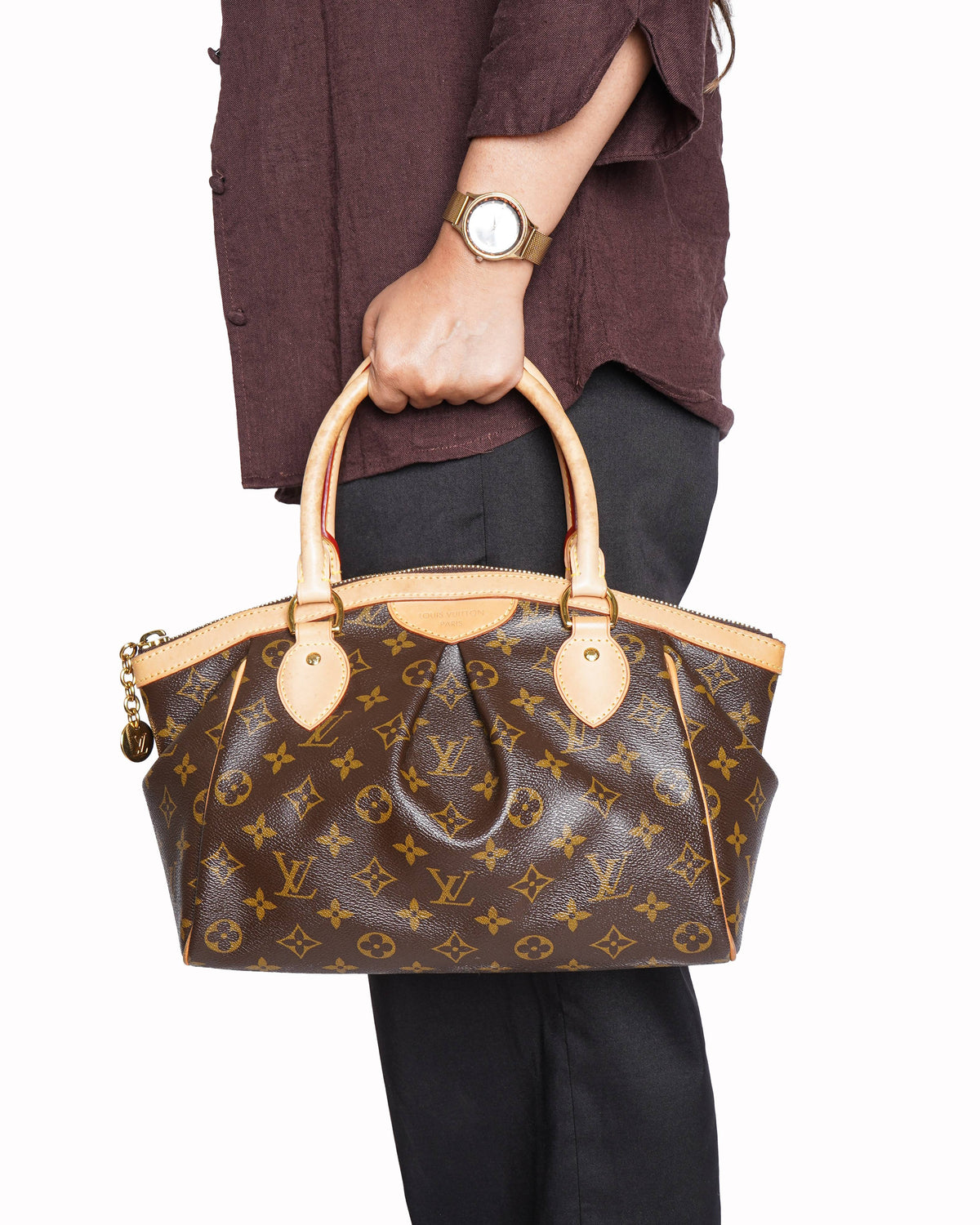 Louis Vuitton Tivoli In Monogram Canvas & Leather Shoulder Bag