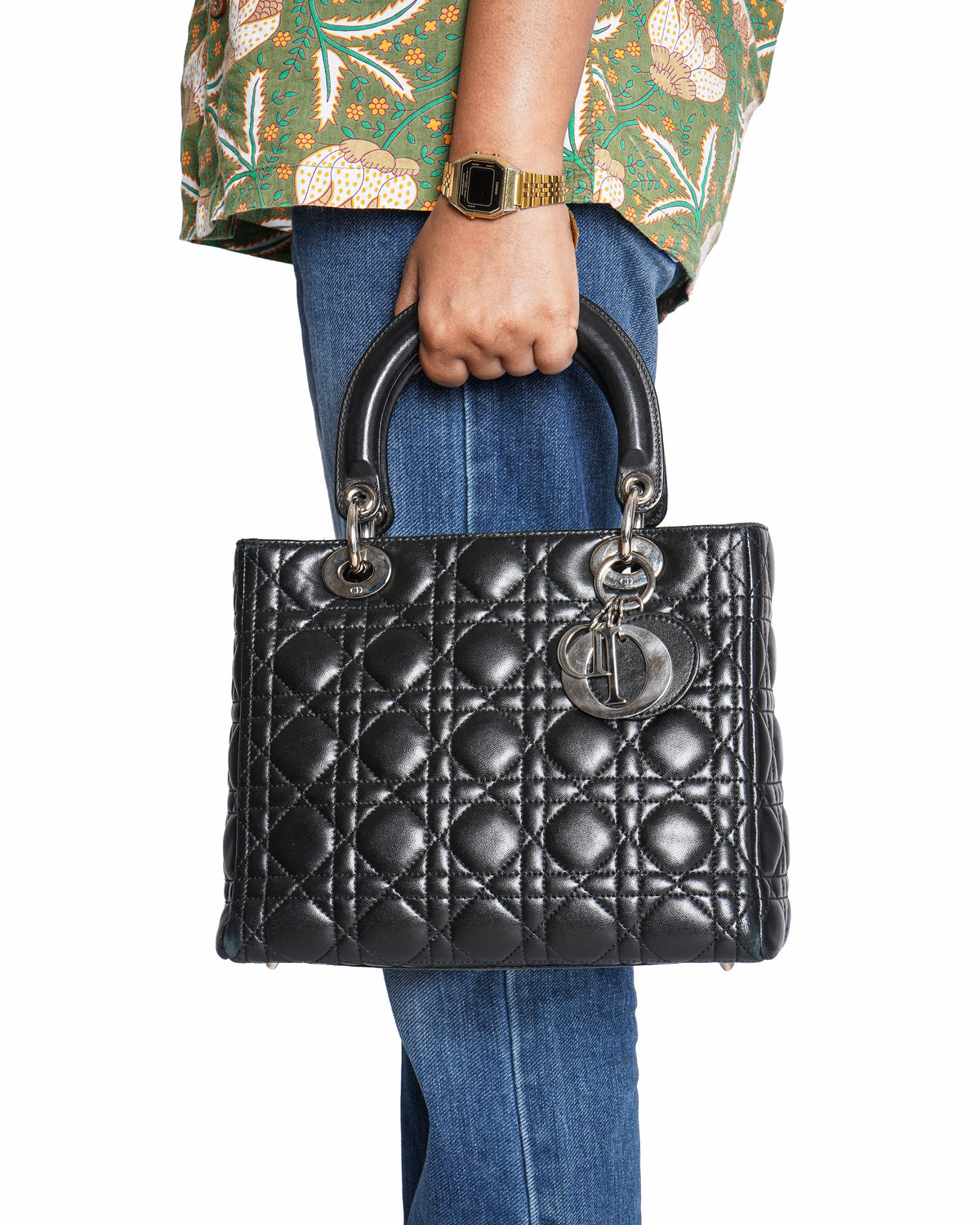 Christian Dior Medium Lady Dior Bag
Black Cannage Lambskin