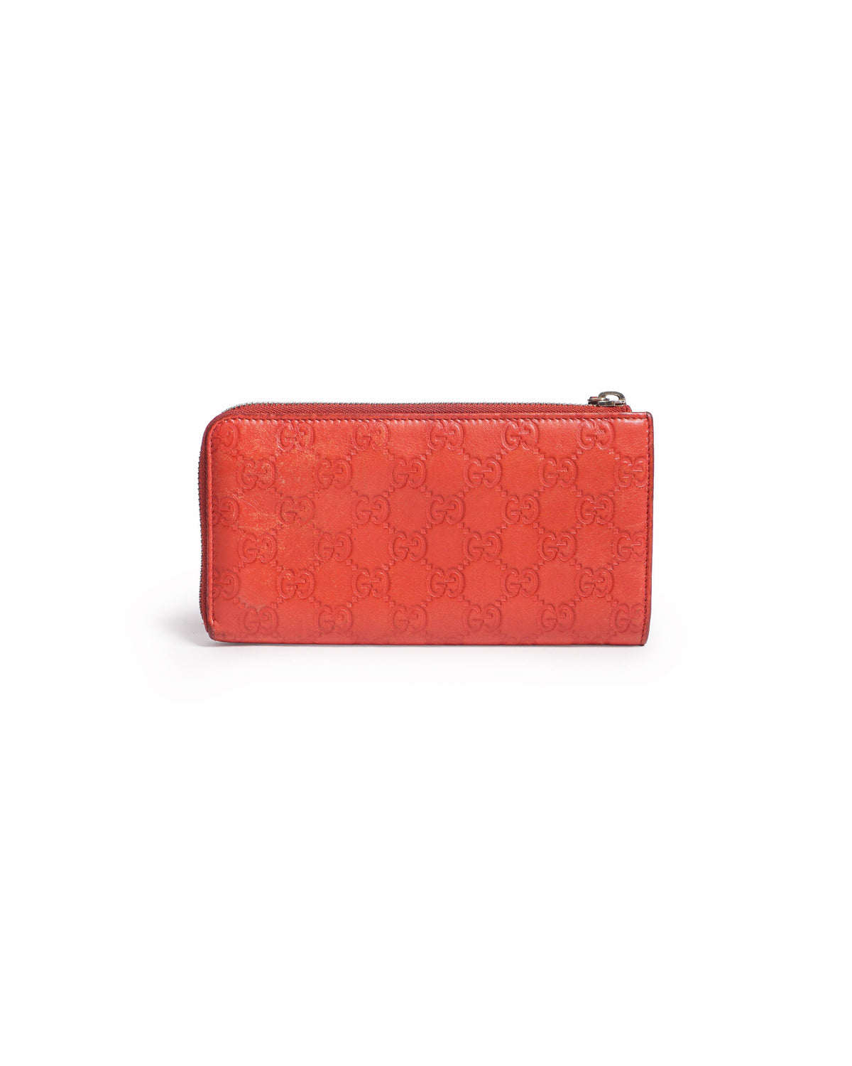 Gucci Red Guccissima Leather Continental Zip-Around Wallet