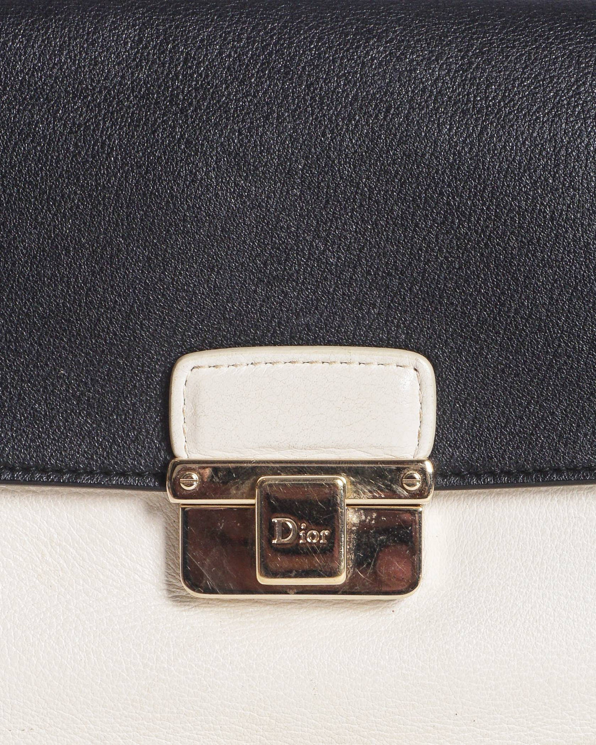 Dior Two-Tone Black & Cream Leather Promenade Crossbody Bag