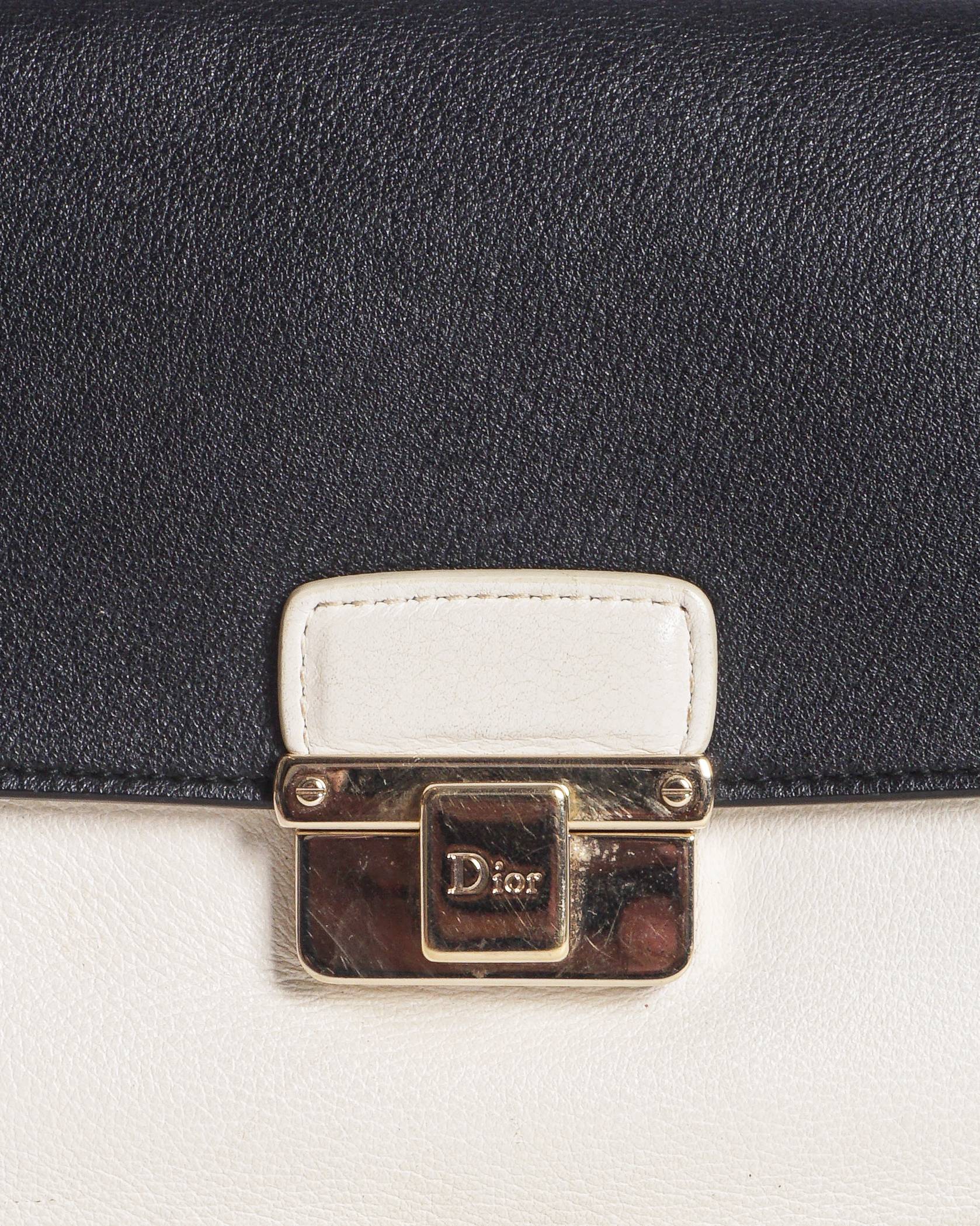 Dior Two-Tone Black & Cream Leather Promenade Crossbody Bag