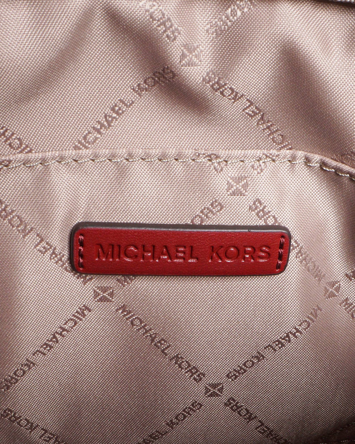 Michael Kors Red Pebbled Leather Jet Set Medium Crossbody Bag