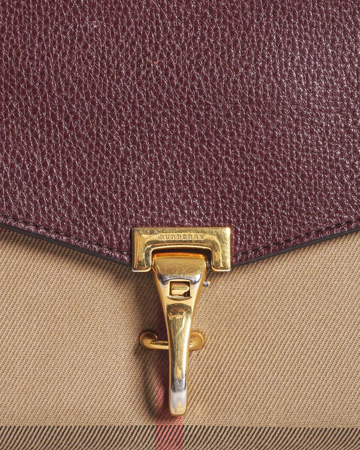 Burberry House Check Burgundy Leather Macken Crossbody Bag
