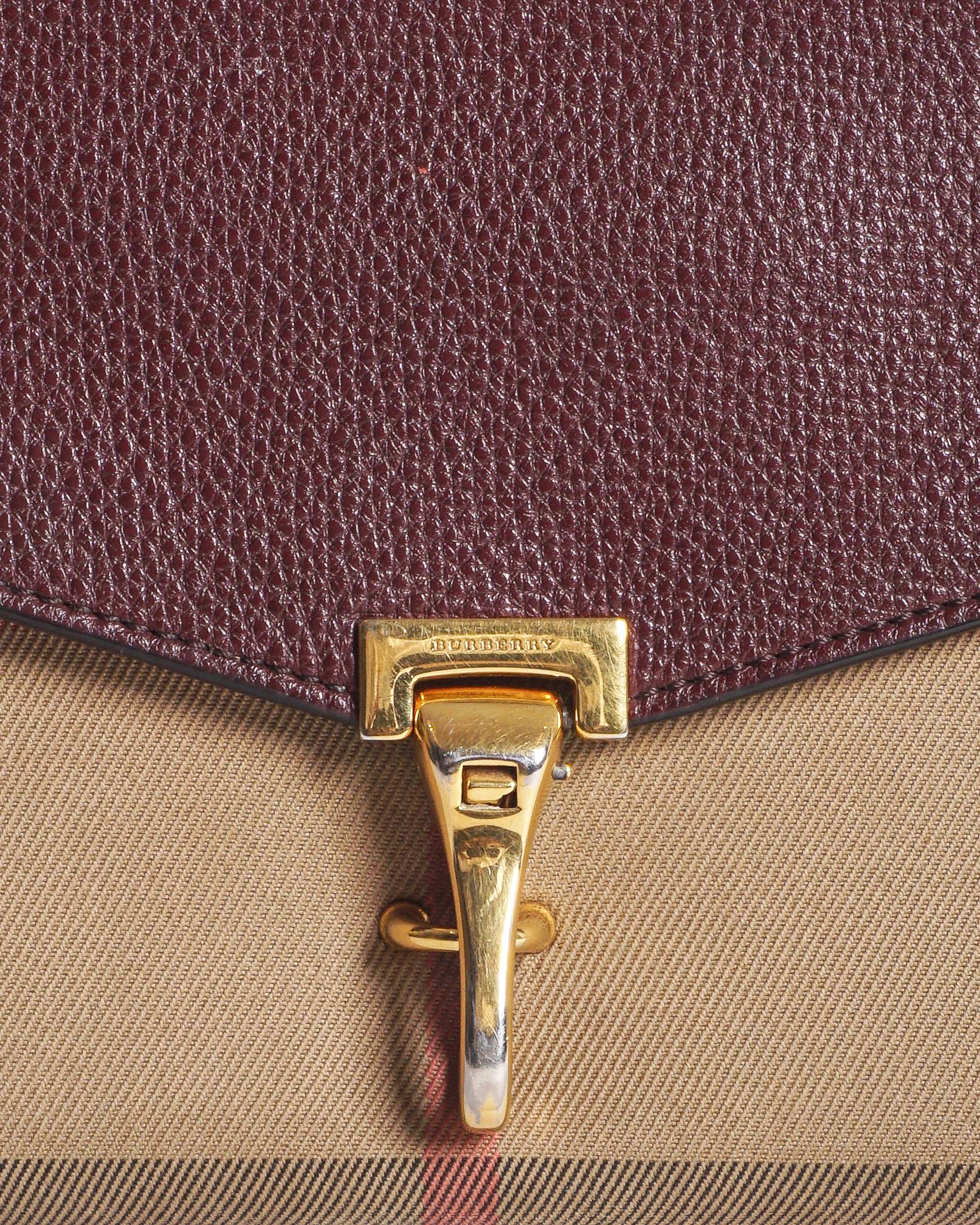 Burberry House Check Burgundy Leather Macken Crossbody Bag