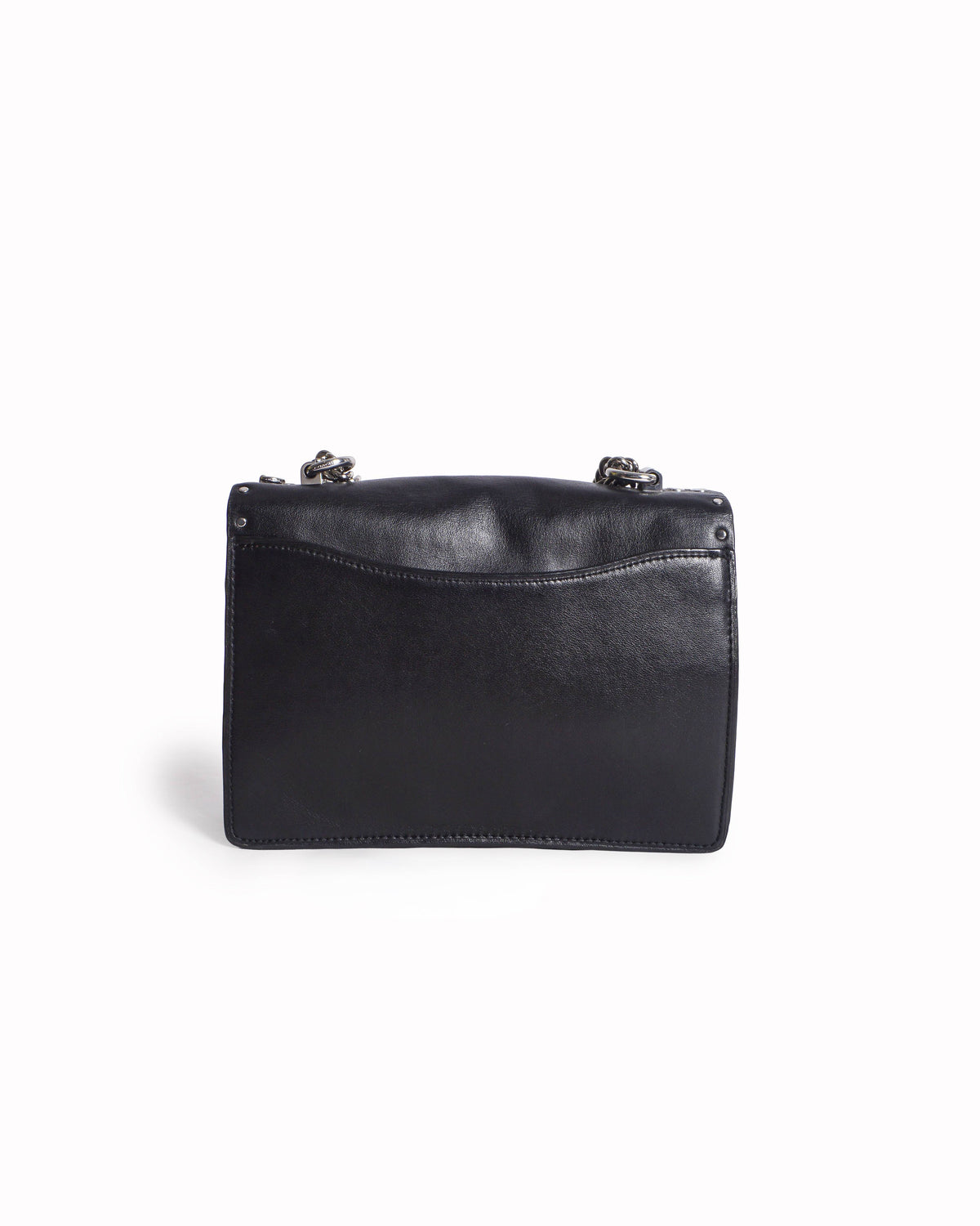 Coach Klare Black Studded Leather & Signature Canvas Crossbody Bag