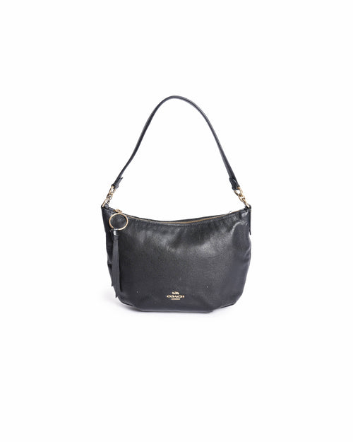 Coach Black East West Leather Hobo Bag