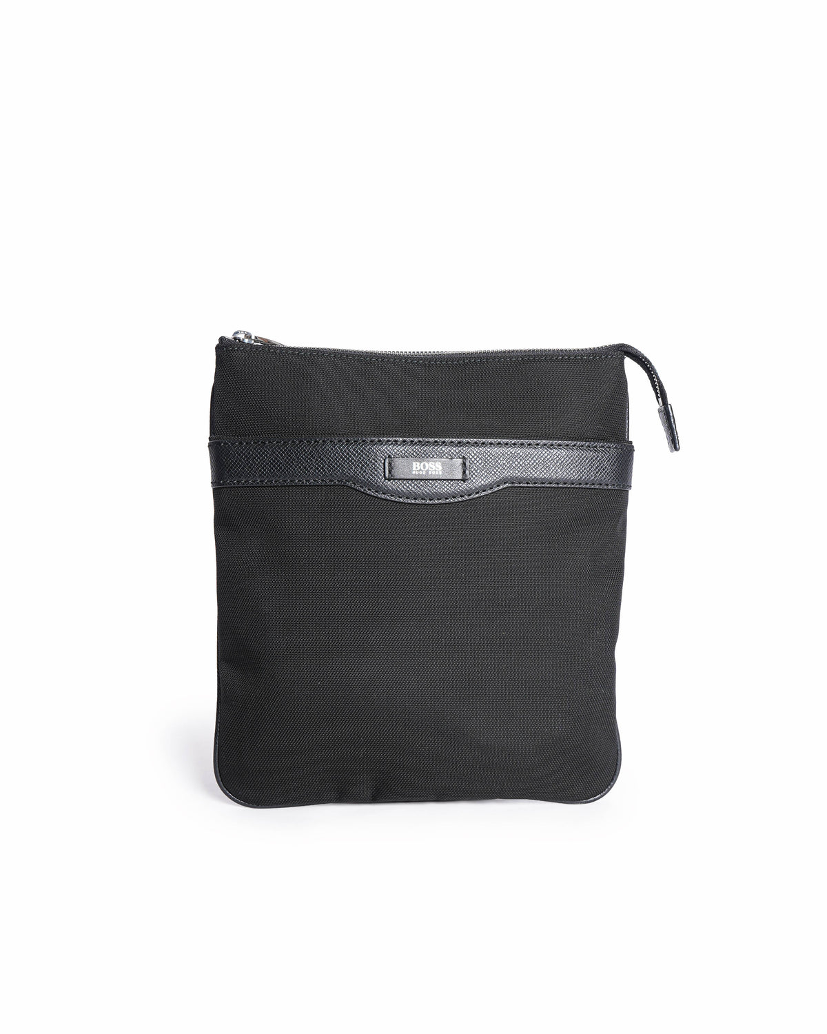 Hugo Boss Mens Leather Trim Messenger Bag