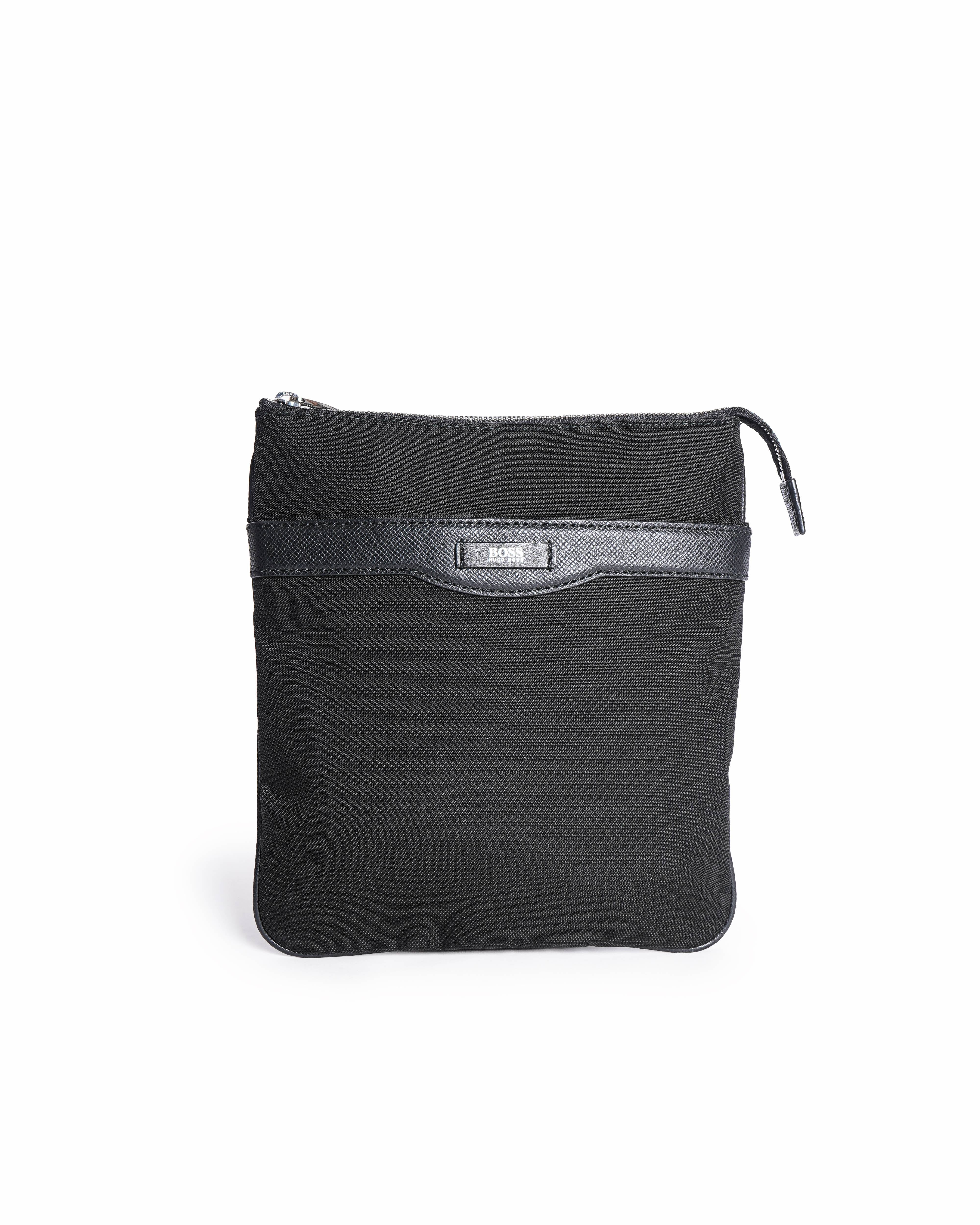 Hugo Boss Mens Leather Trim Messenger Bag