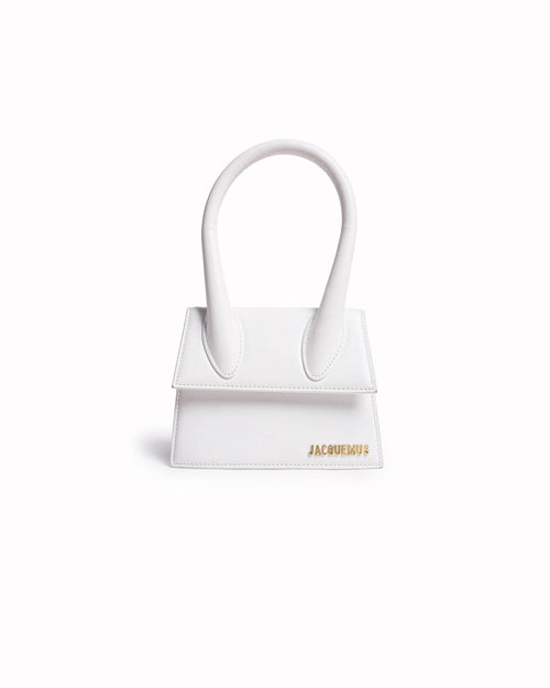 Jacquemus Le Chiquito Moyen White Leather Top Handle Bag