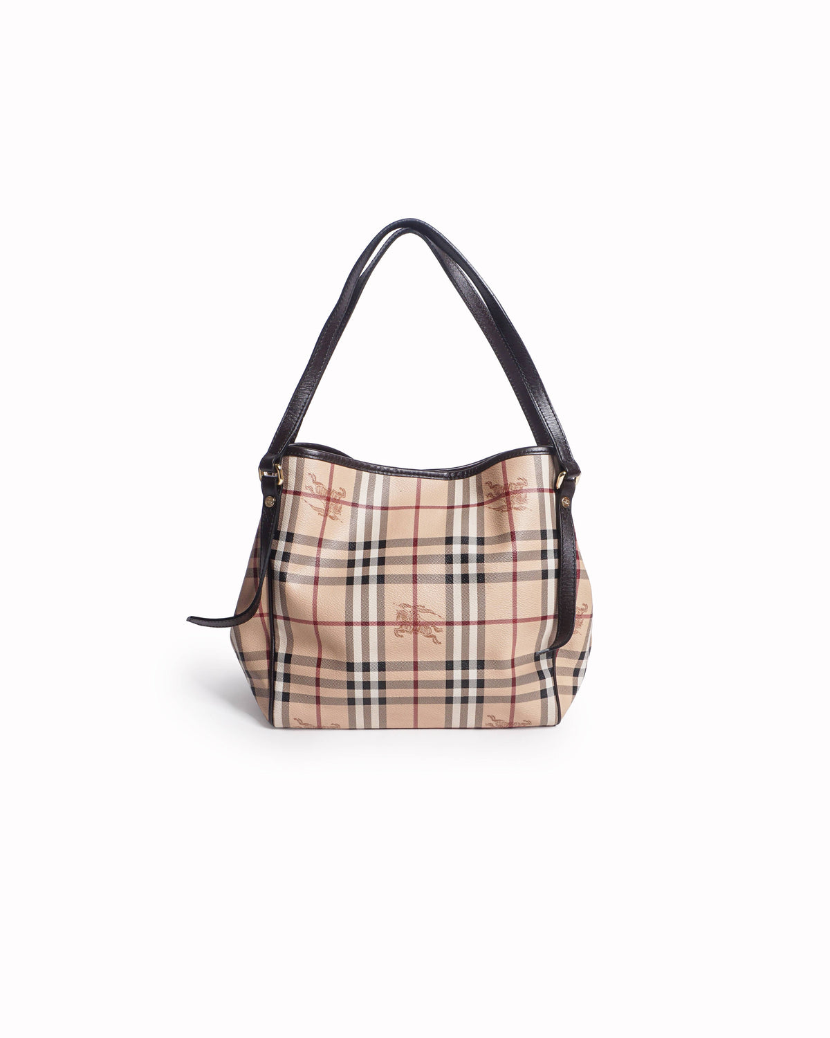 Burberry Beige Haymarket Check Canvas Tote Bag