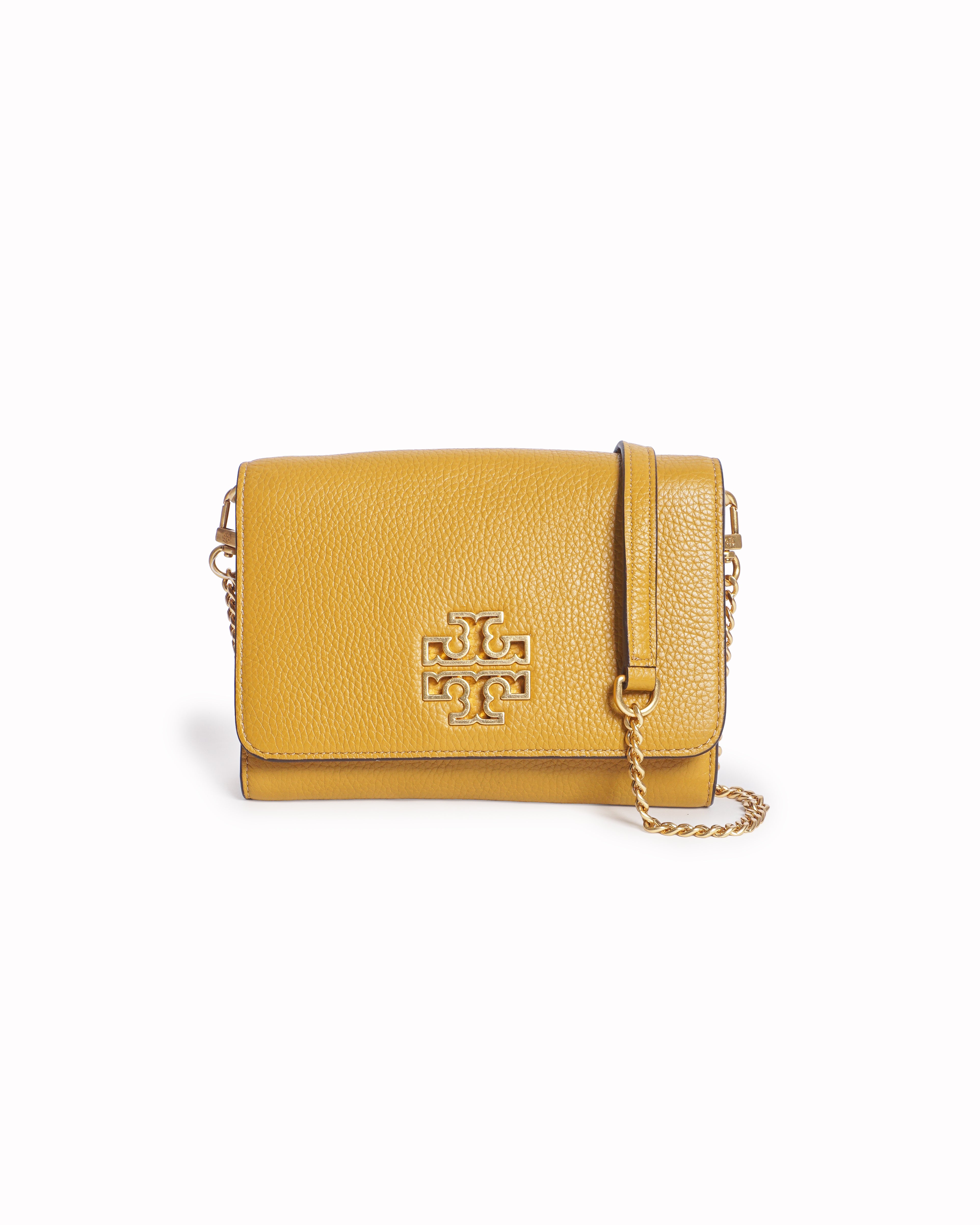 Tory Burch Mustard Yellow Britten Combo Crossbody Bag