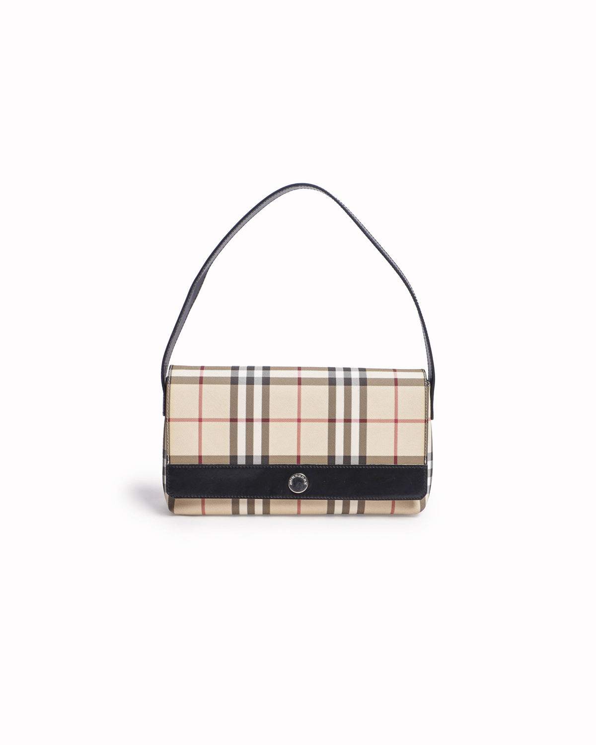 Burberry Nova Check Coated Canvas Shoulder Flap Bag