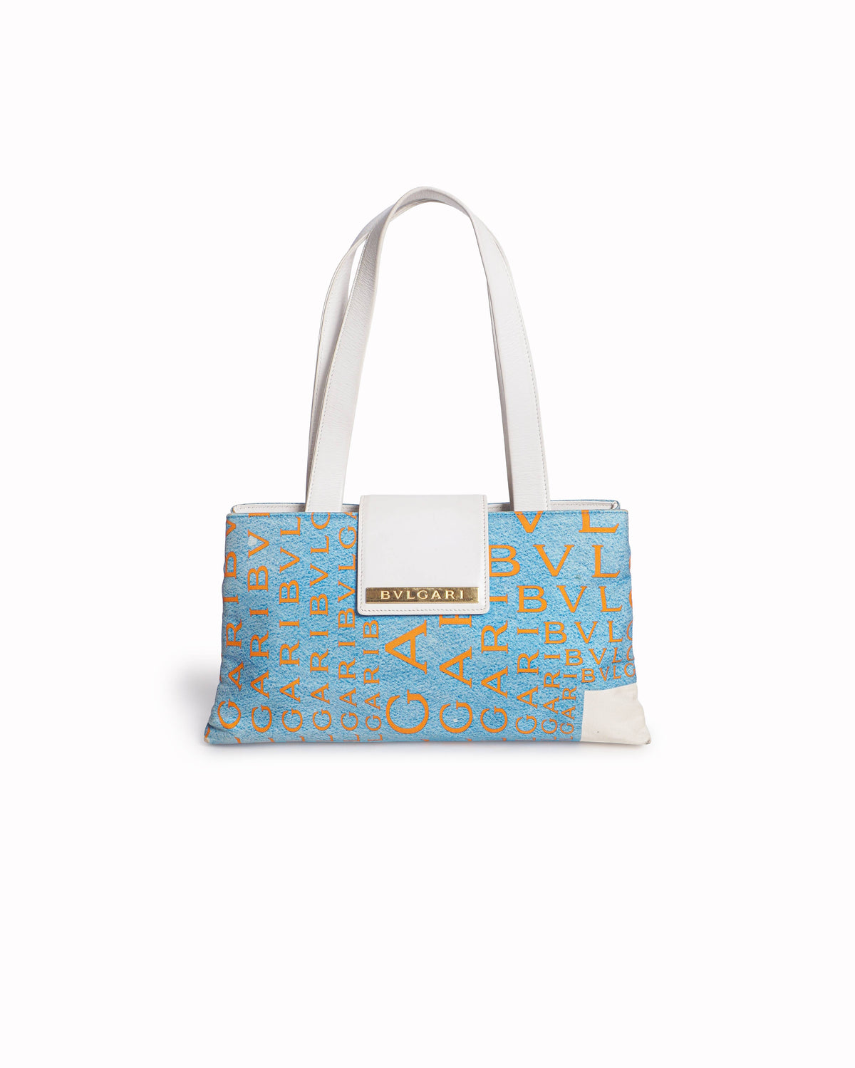 Bvlgari Logo Mania Rectangular Silk Tote Bag