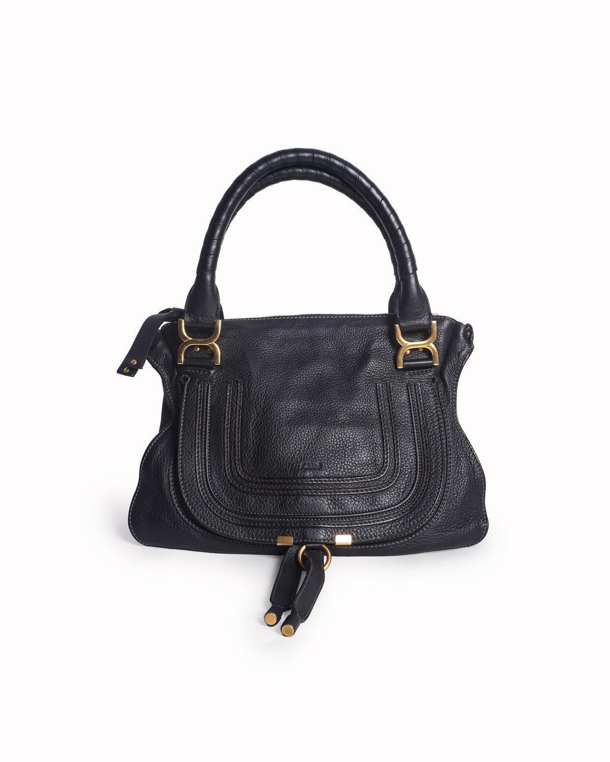 Chloé Black Leather Marcie Medium Satchel Bag