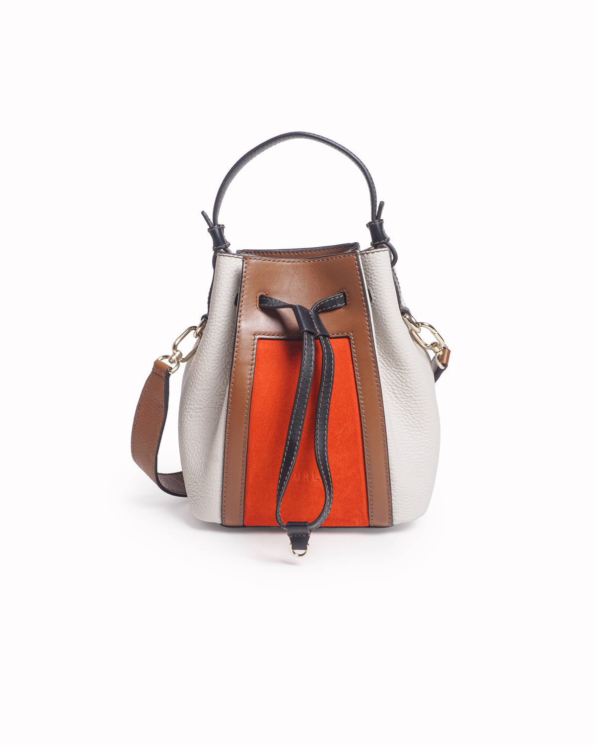 Furla Miastella Color-Block Leather & Suede Vertical Bucket Bag
