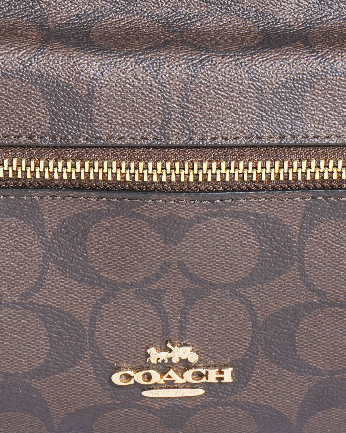 New Coach Monogram Backpack In Brown & Black