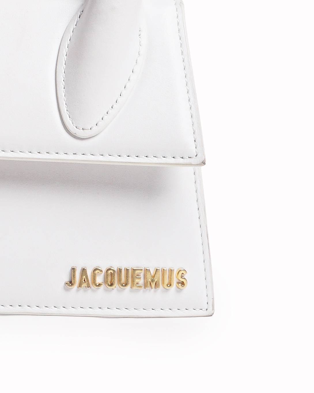 Jacquemus Le Chiquito Moyen White Leather Top Handle Bag