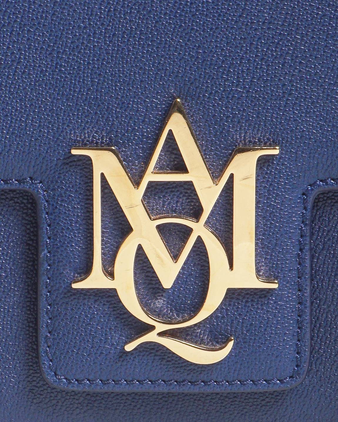 Alexander McQueen Royal Blue Leather Insignia Chain Satchel Bag