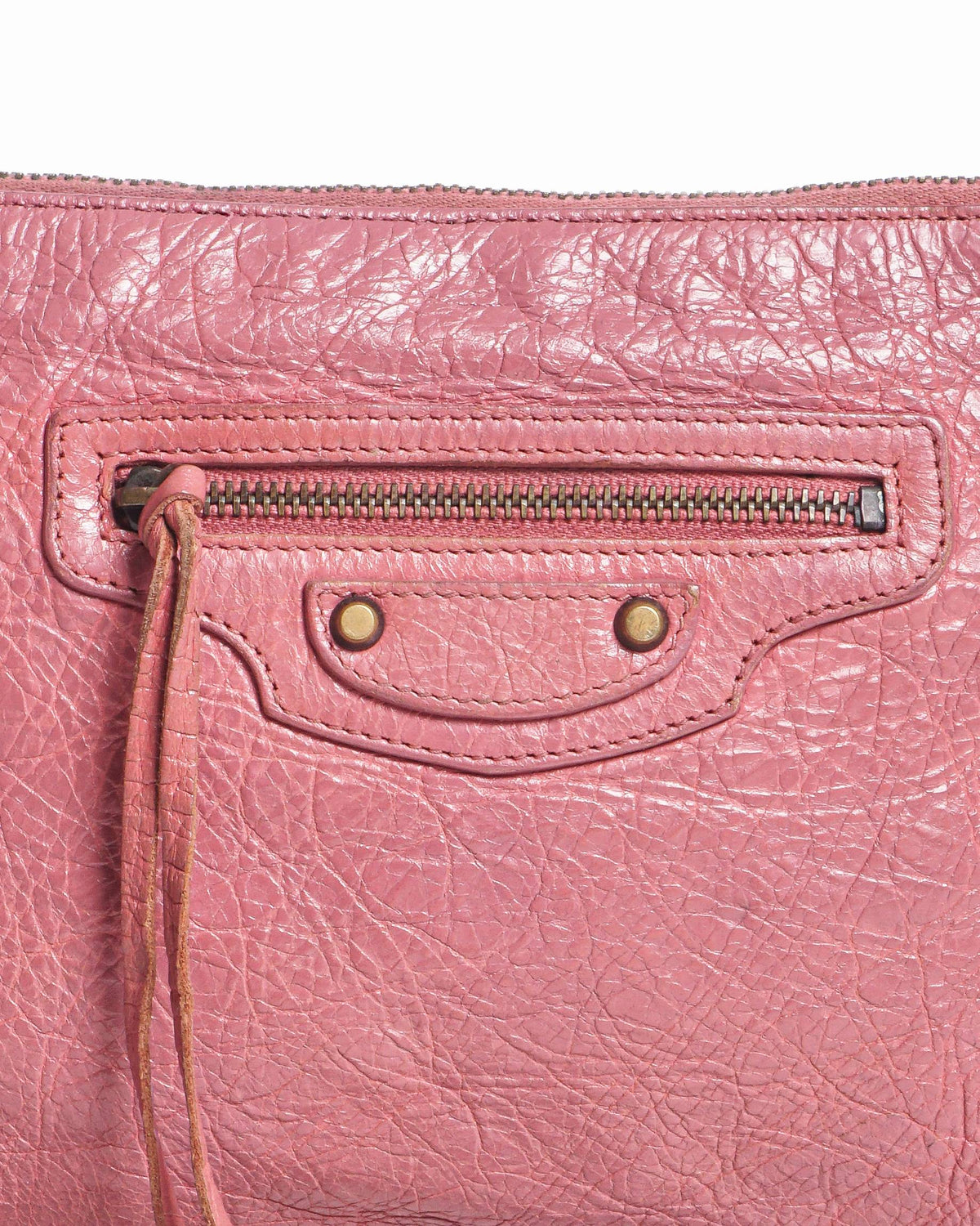 Balenciaga Classic Arena Leather Pouch Coral Pink
