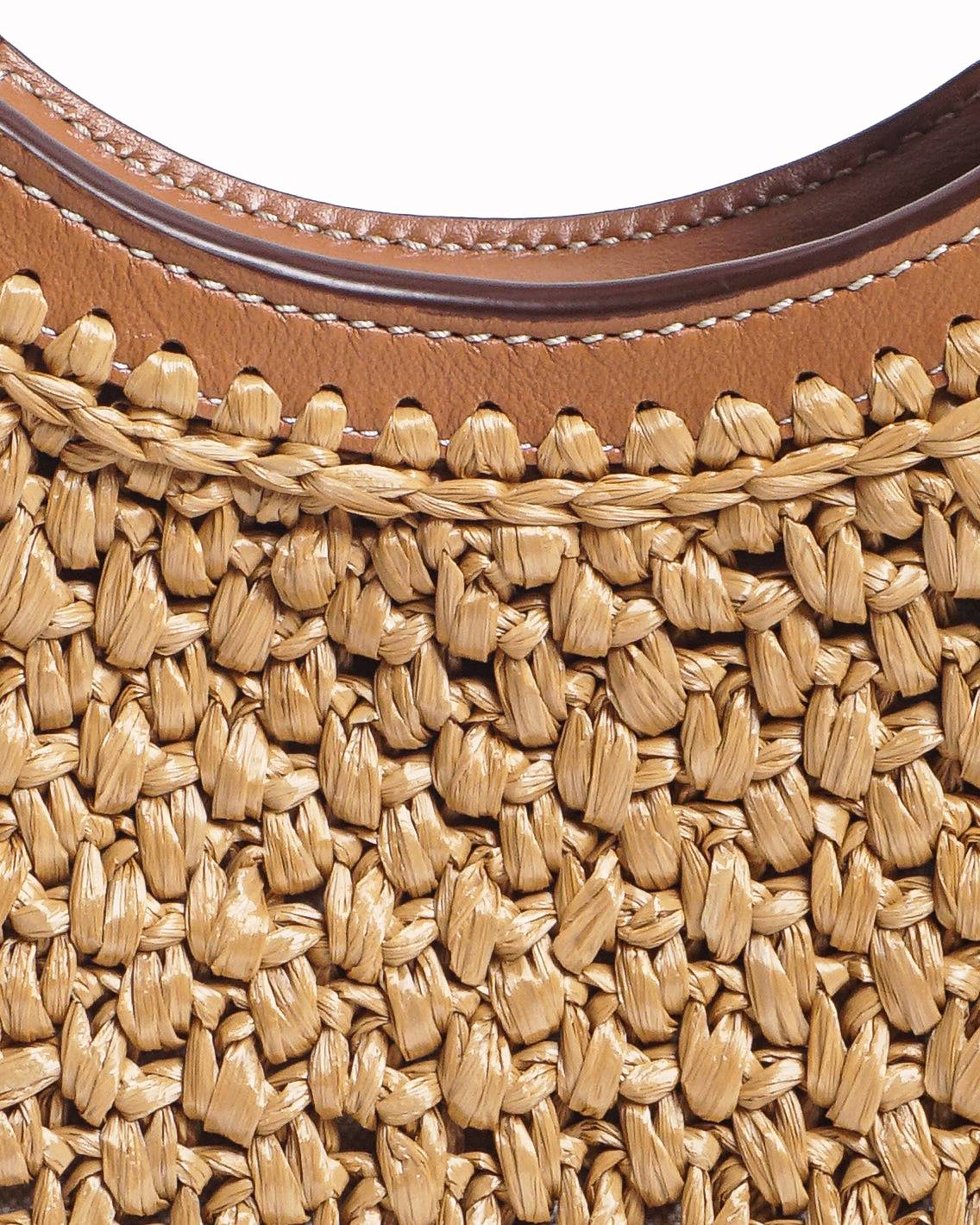 Tod's Small Oboe Brown Leather Woven Raffia Hobo Bag