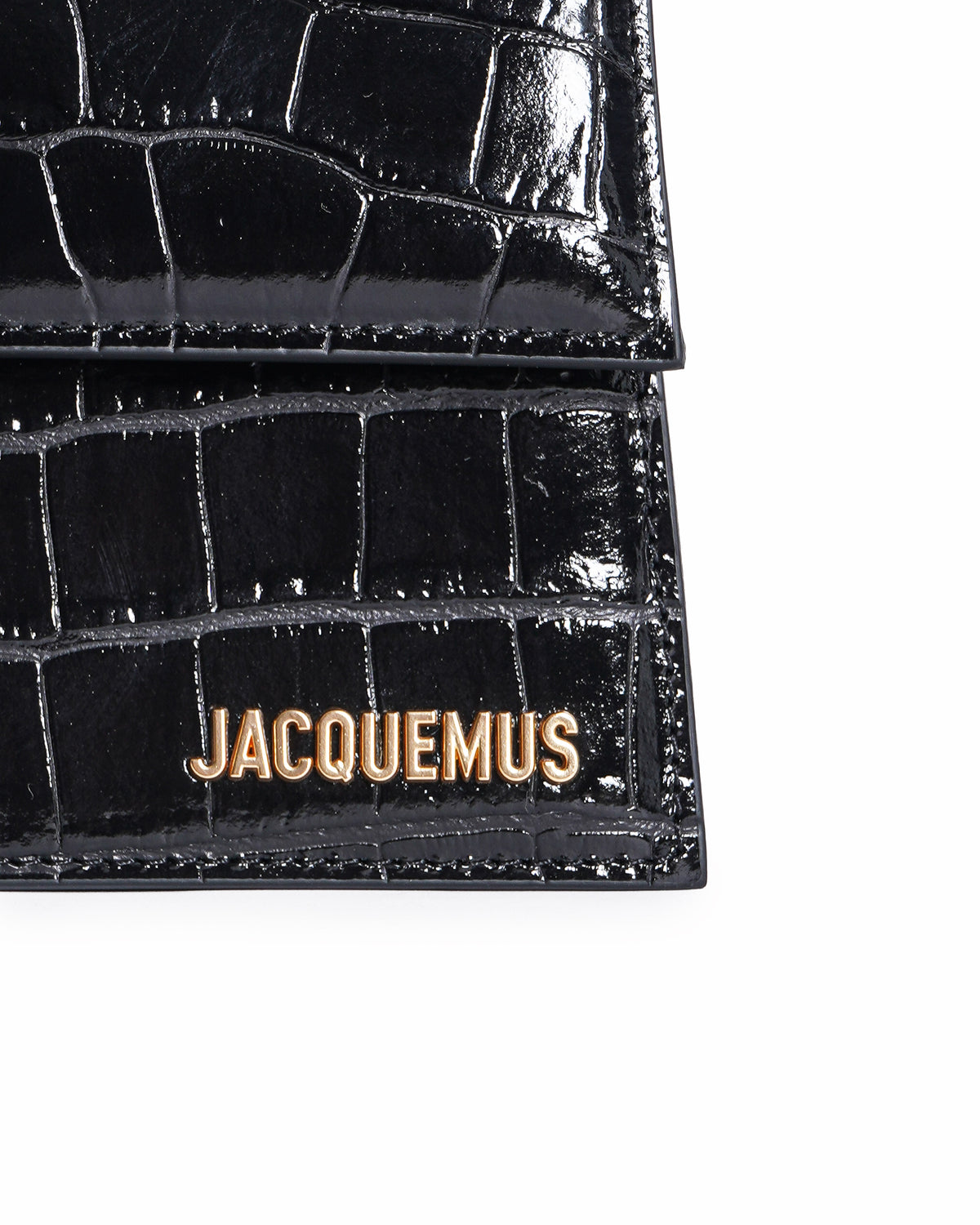 Jacquemus Le Grand Bambino Croc-Embossed Crossbody Bag In Black