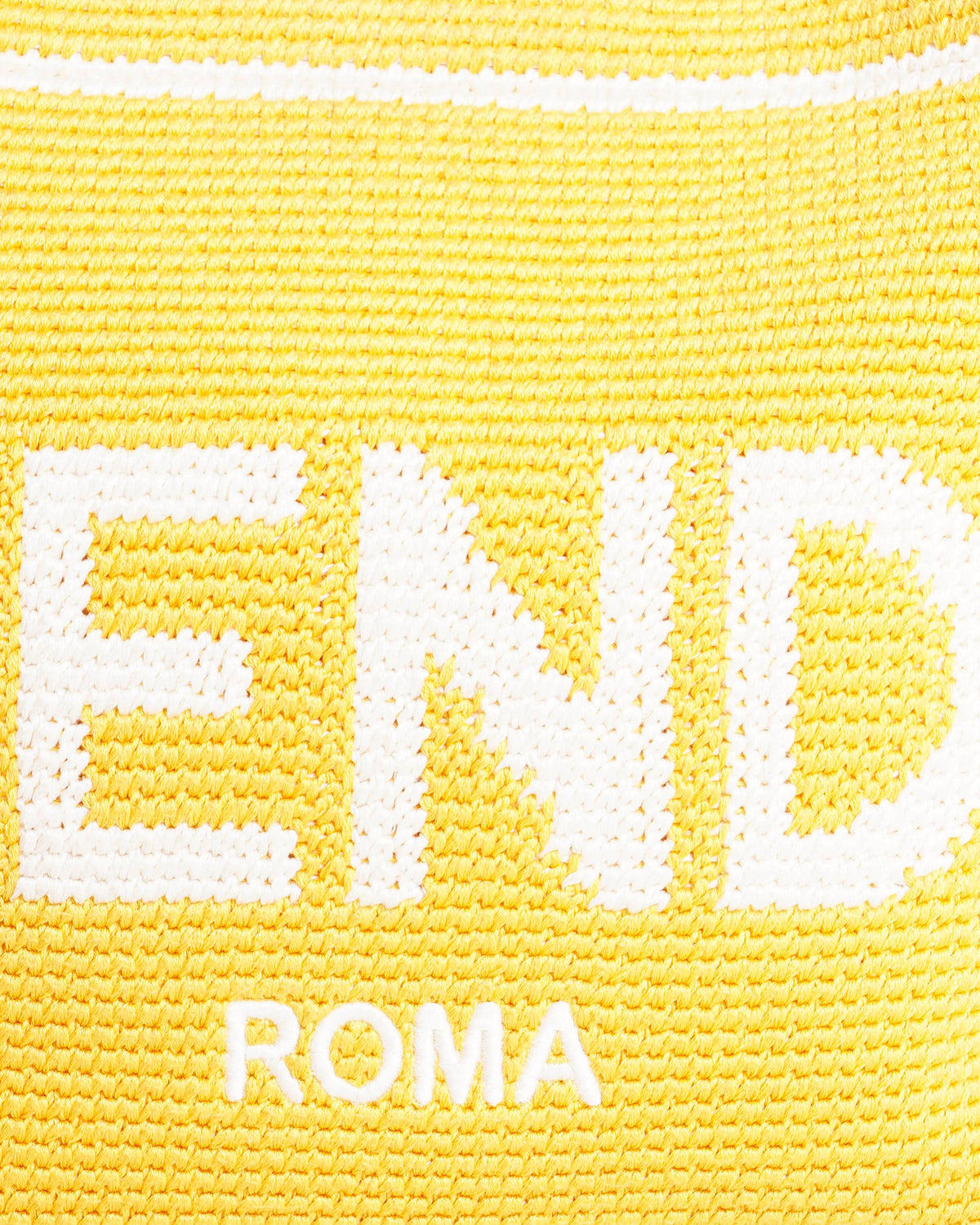 Fendi Yellow Crochet & Leather Sunshine Tote