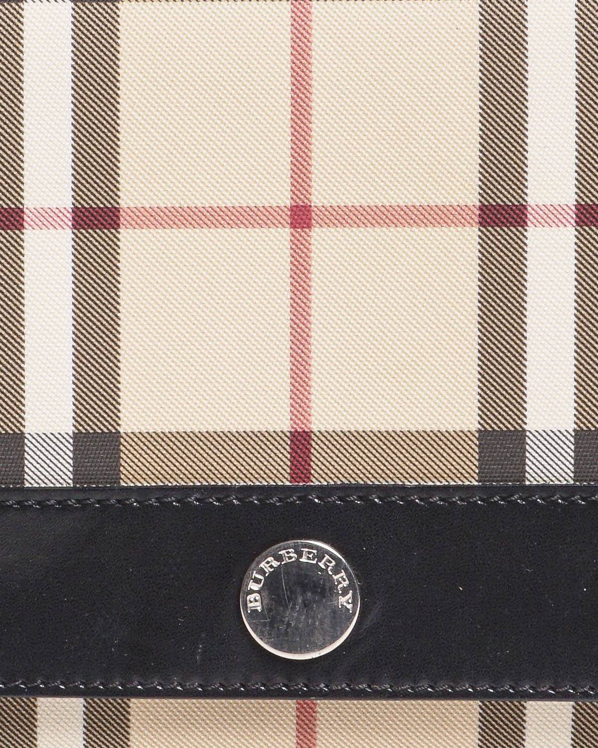 Burberry Nova Check Coated Canvas Shoulder Flap Bag