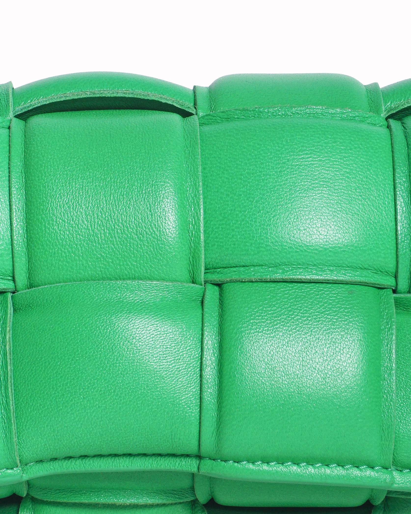 Bottega Veneta Parakeet Green Leather Padded Cassette Mini Bag