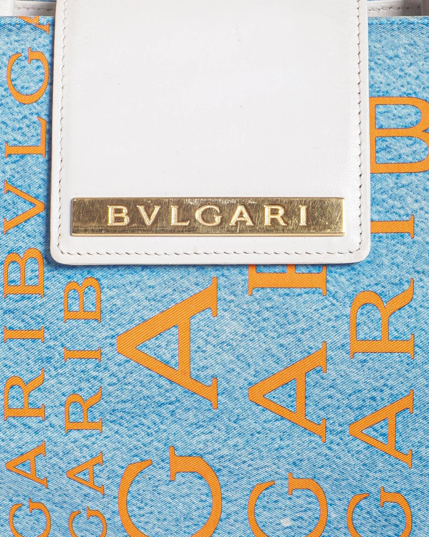 Bvlgari Logo Mania Rectangular Silk Tote Bag