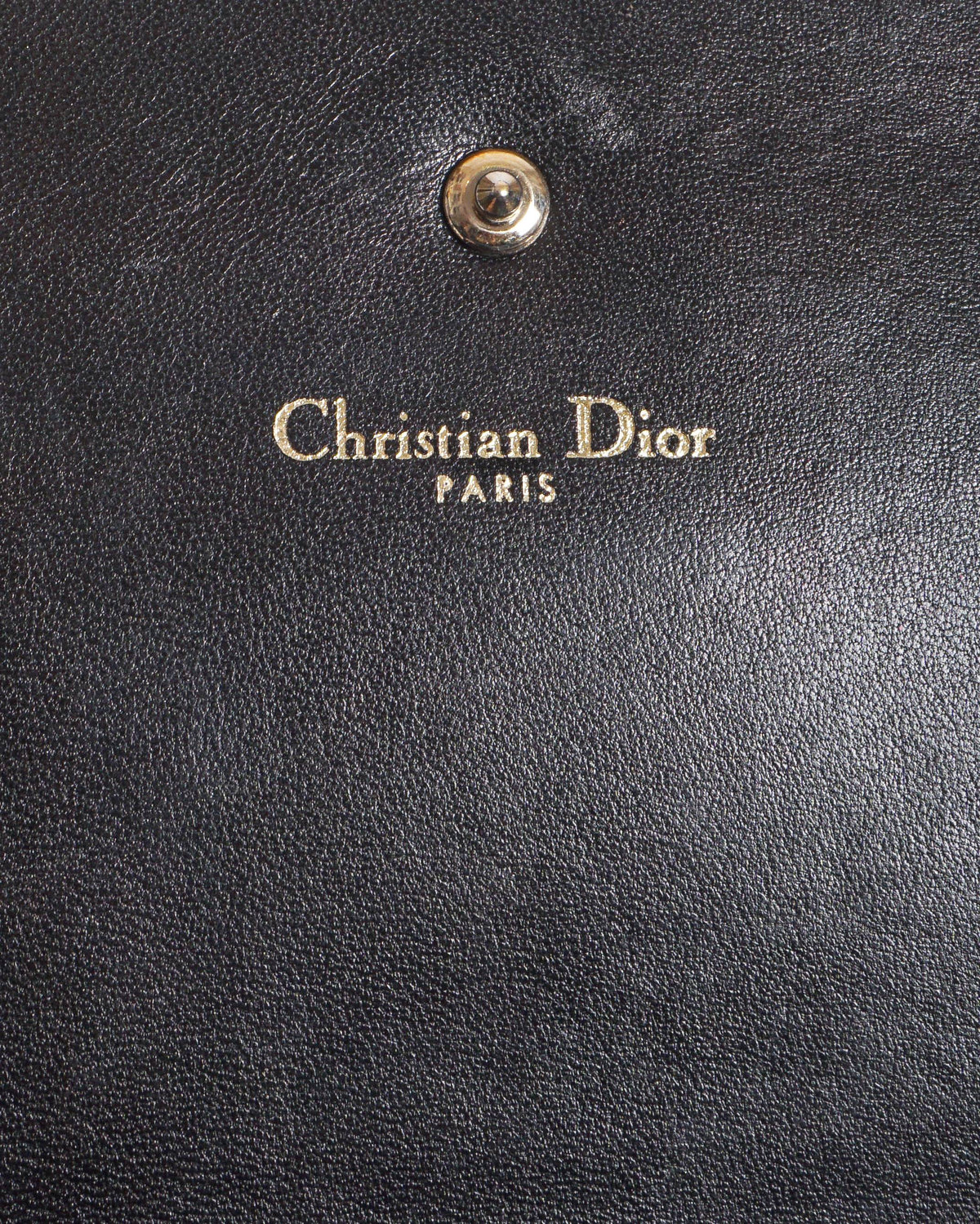 Dior Black Grained Leather Diorama Wallet On Chain