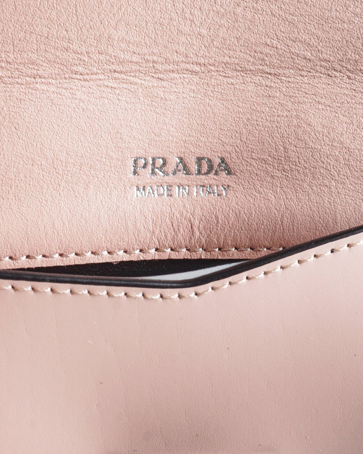 Prada Pink Spazzolato Leather Oversized Logo Envelope Clutch