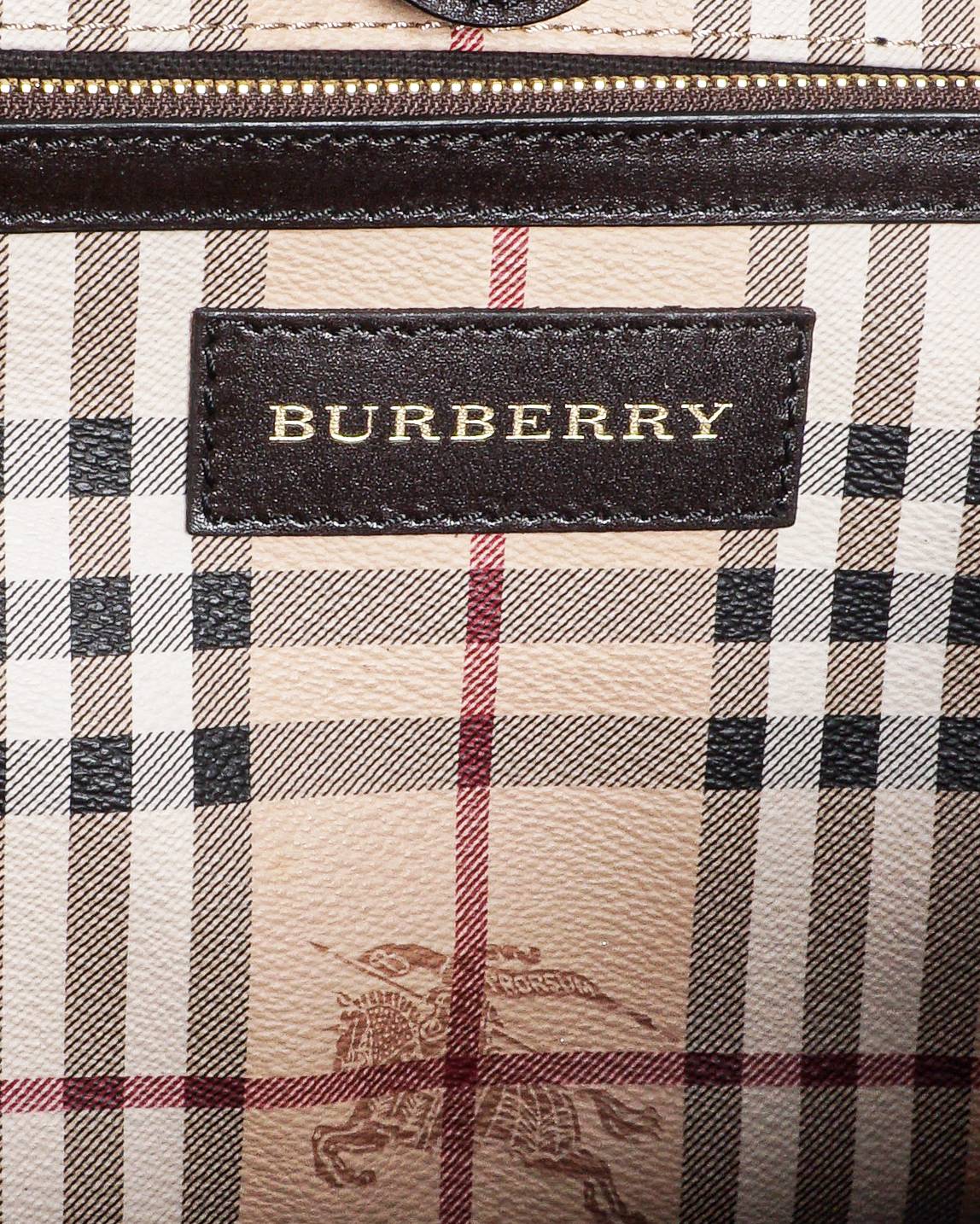 Burberry Beige Haymarket Check Canvas Tote Bag