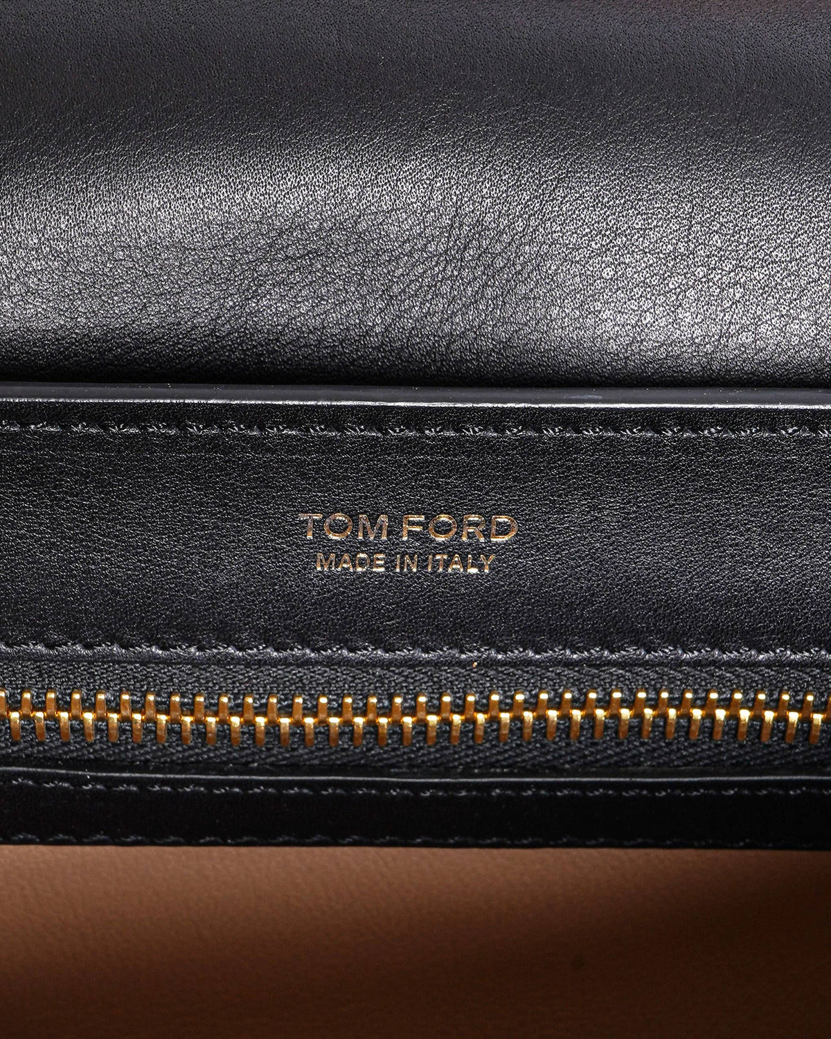 Tom Ford Black Smooth Leather Medium Chain-Link Flap Bag