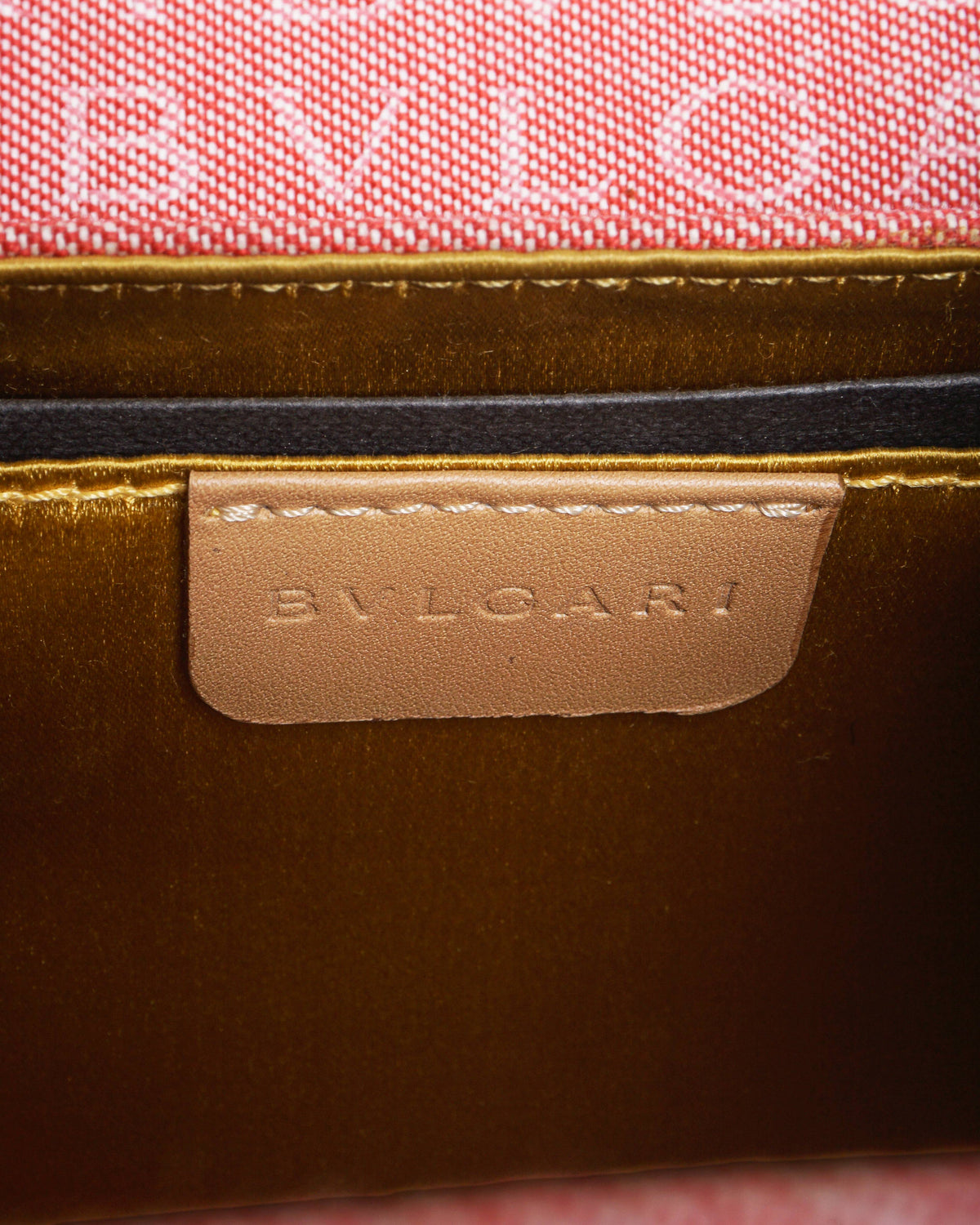 Bvlgari Pink Logomania Canvas & Tan Leather Barrel Bag