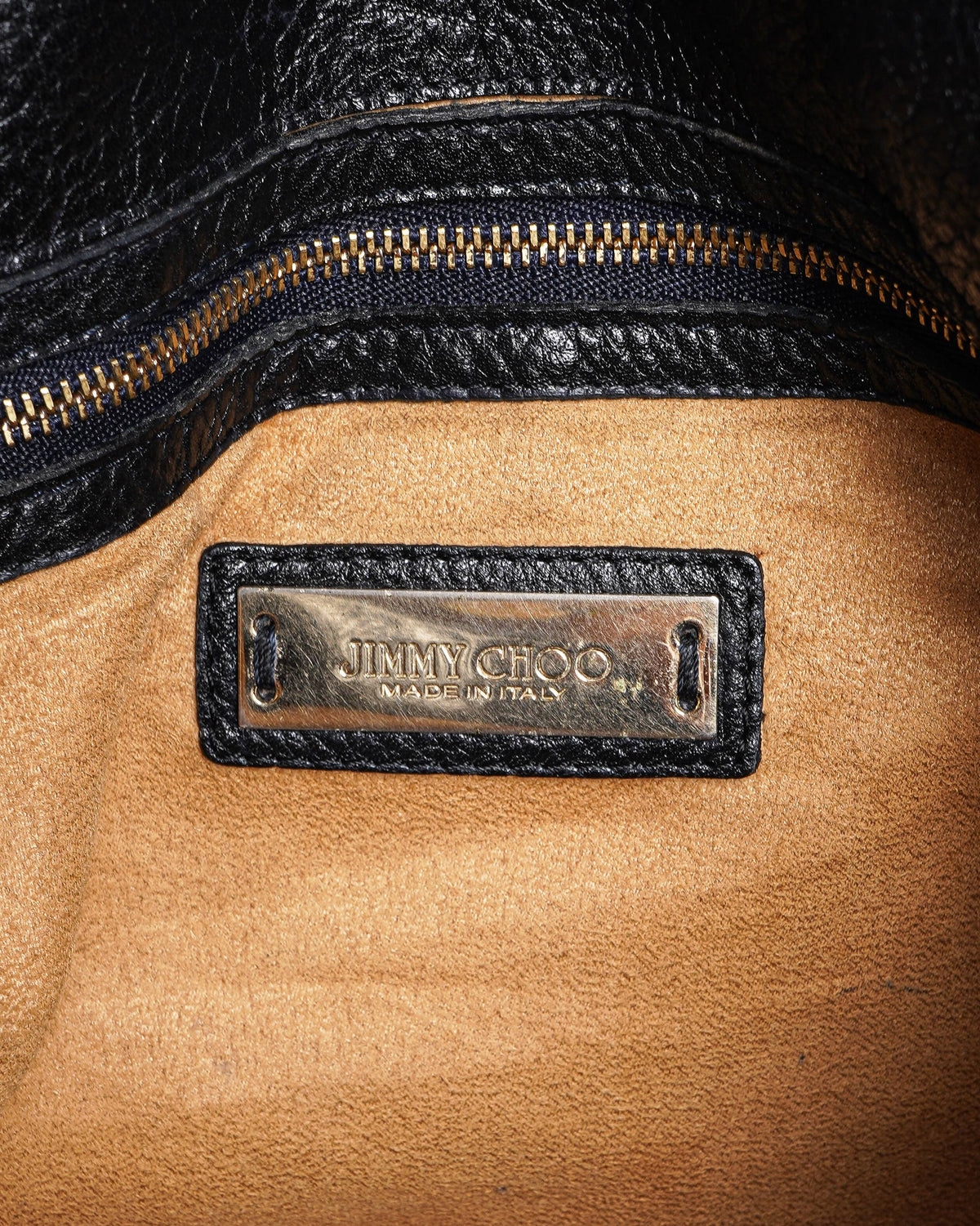 Jimmy Choo Black Pebbled Leather Shoulder bag