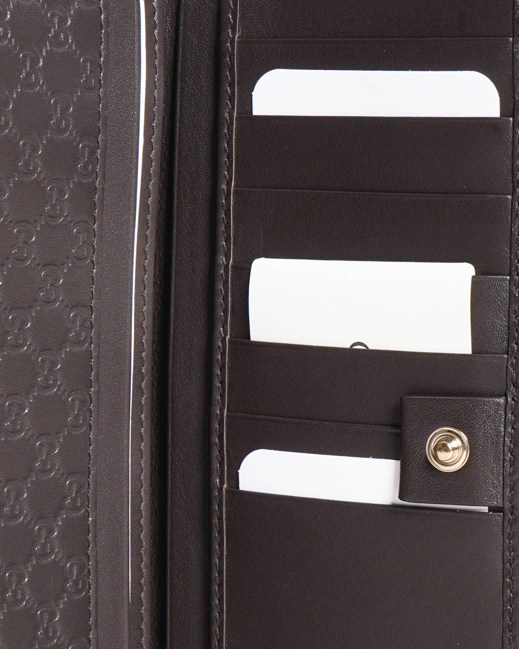 New Gucci guccisima brown leather long wallet