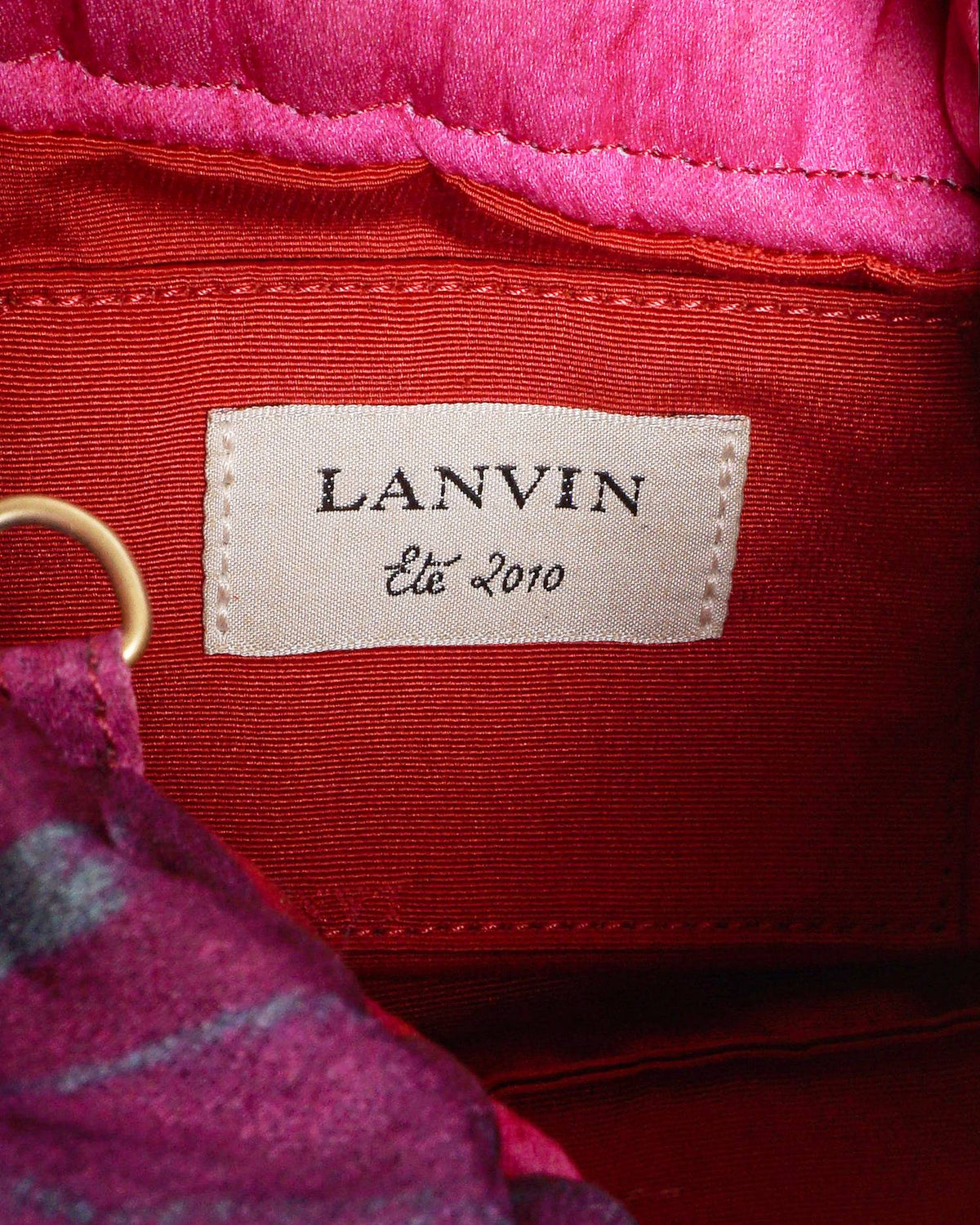 Lanvin Fuchsia Tie-Dye Floral Fabric Evening Crossbody Bag