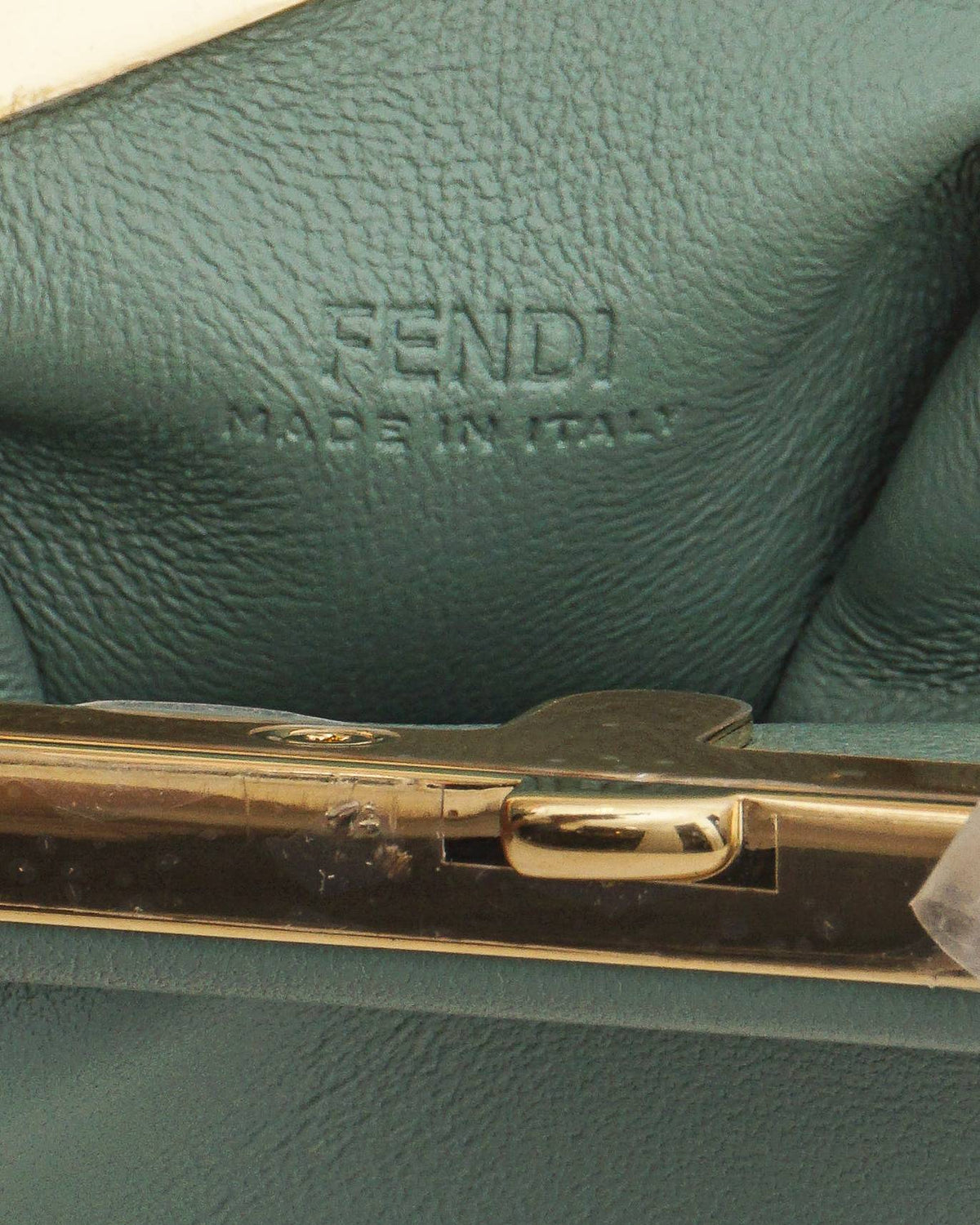 Fendi First Sage Green Leather Nano Charm Bag