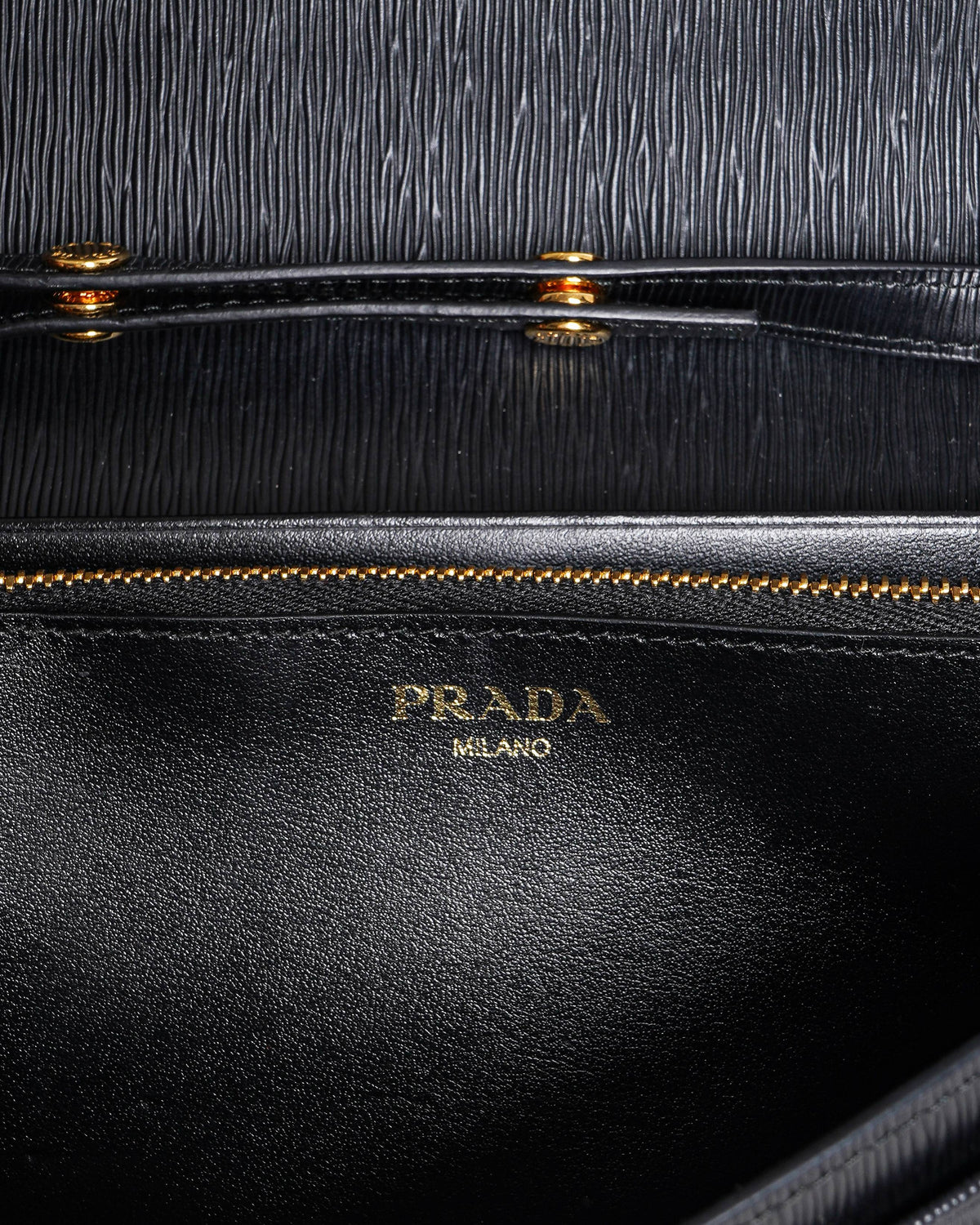 Prada Black Vitello Move Leather Continental Wallet On Chain