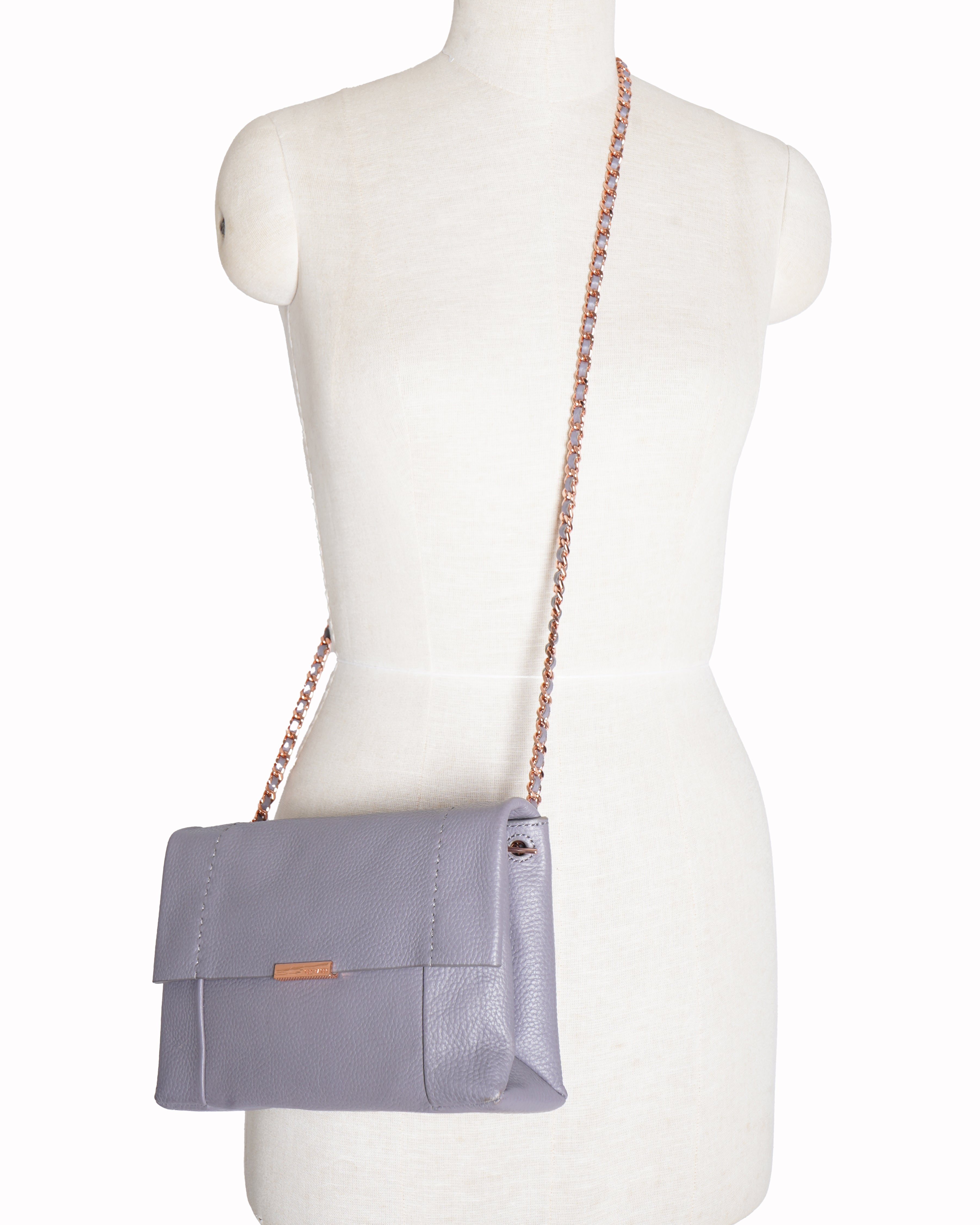 Ted Baker pebbled leather crossbody bag in grey