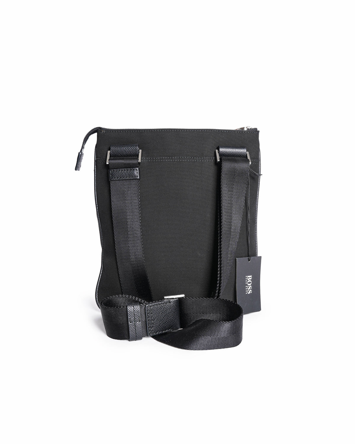 Hugo Boss Mens Leather Trim Messenger Bag