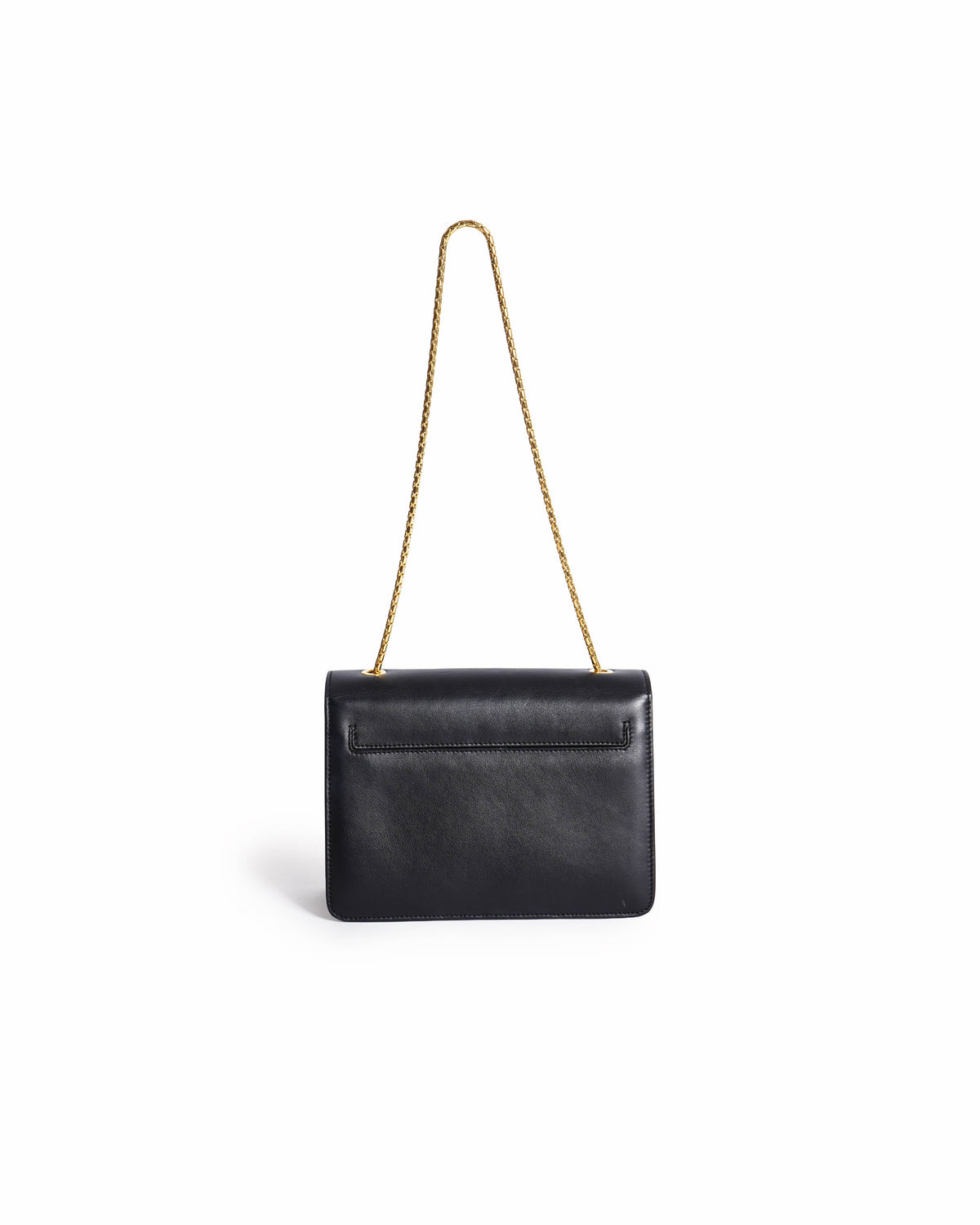 Tom Ford Black Smooth Leather Medium Chain-Link Flap Bag
