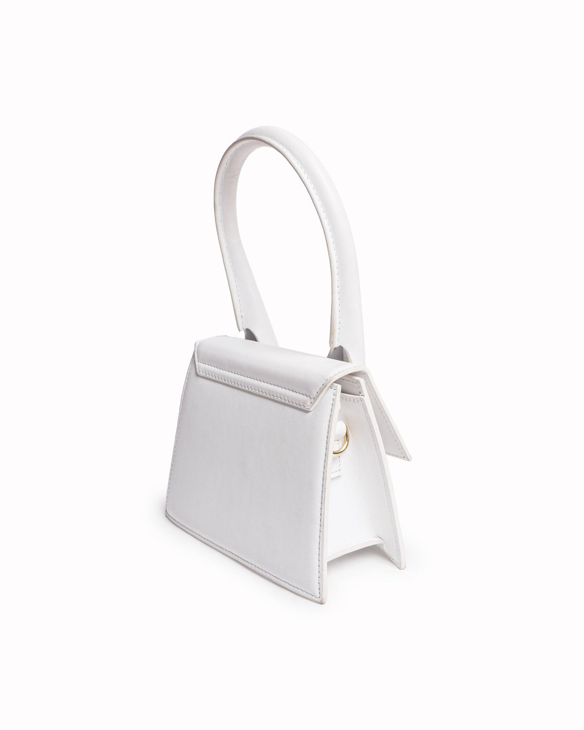 Jacquemus Le Chiquito Moyen White Leather Top Handle Bag