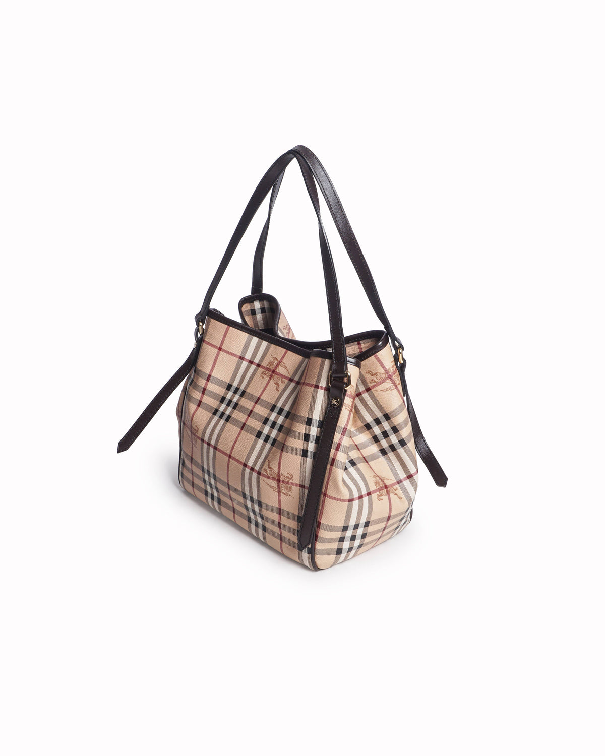 Burberry Beige Haymarket Check Canvas Tote Bag
