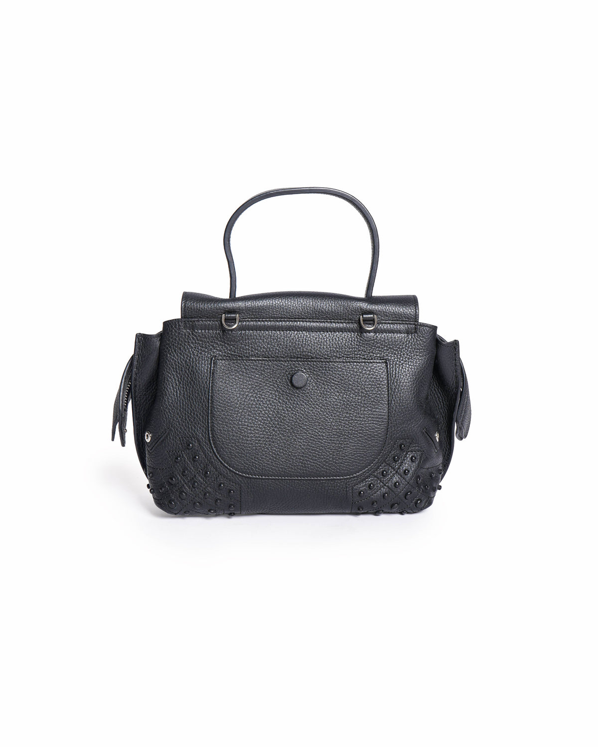 Tod's Wave Small Black Pebbled Leather Handbag