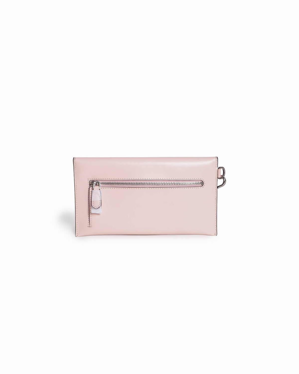 Prada Pink Spazzolato Leather Oversized Logo Envelope Clutch