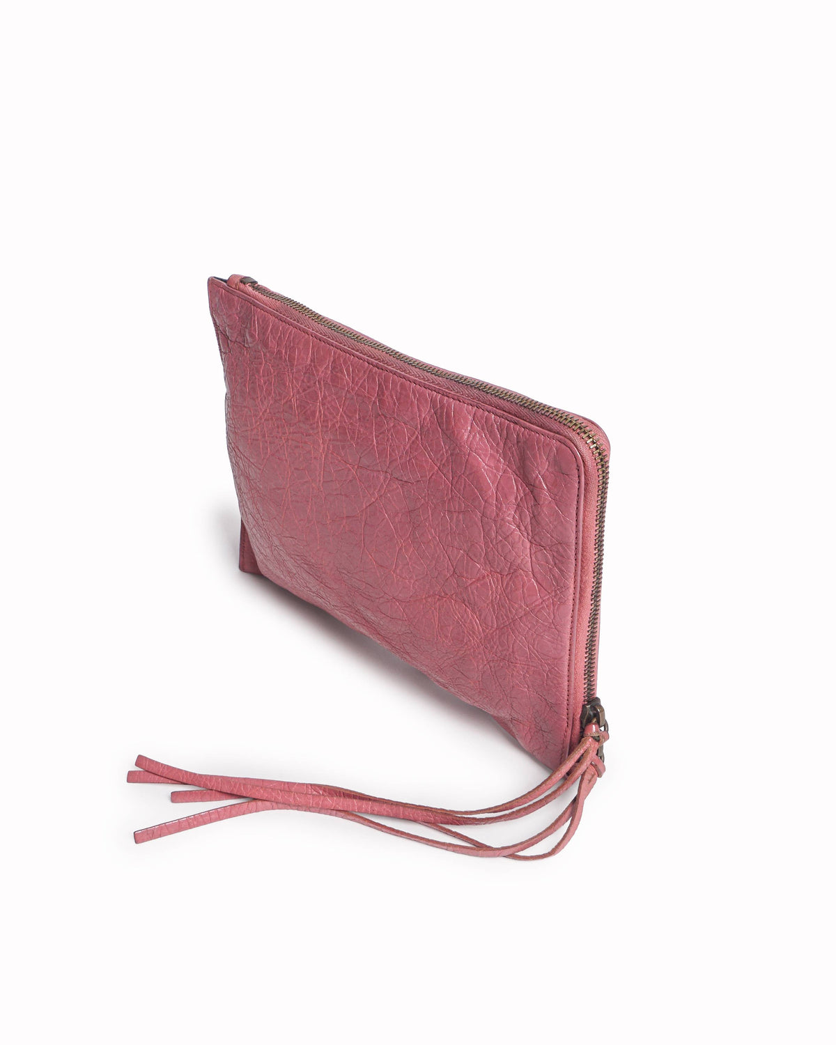 Balenciaga Classic Arena Leather Pouch Coral Pink