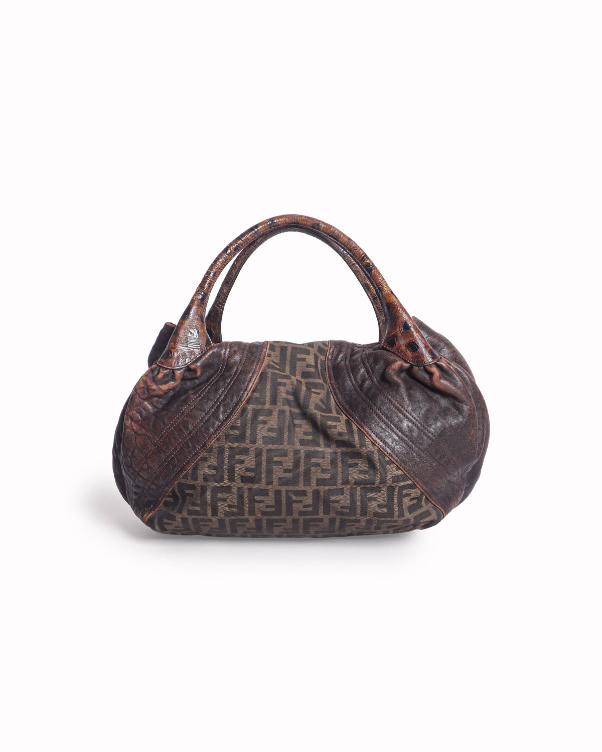 Fendi Zucca Canvas and Leather Spy Bag