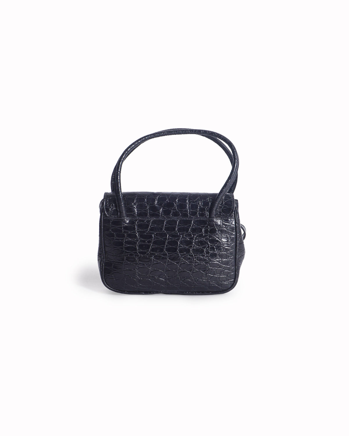 Salvatore Ferragamo Croc Embossed Vara Bow Top Handle Bag